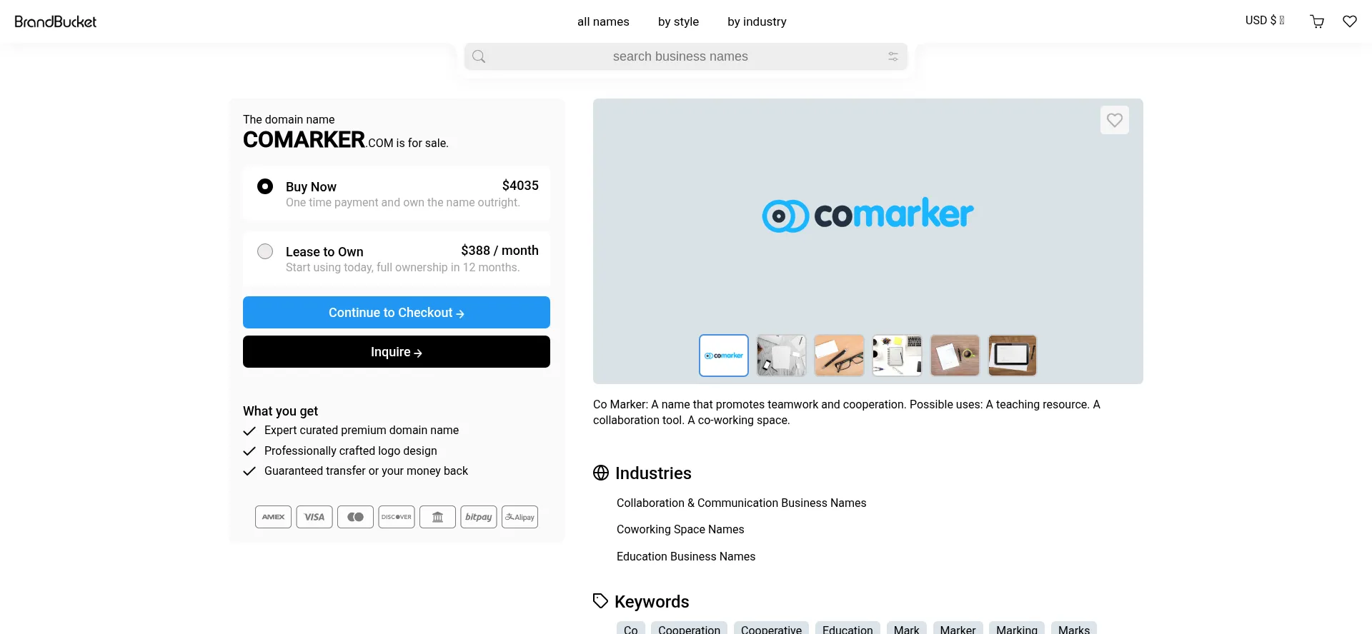 Website screenshot of Comarker.com