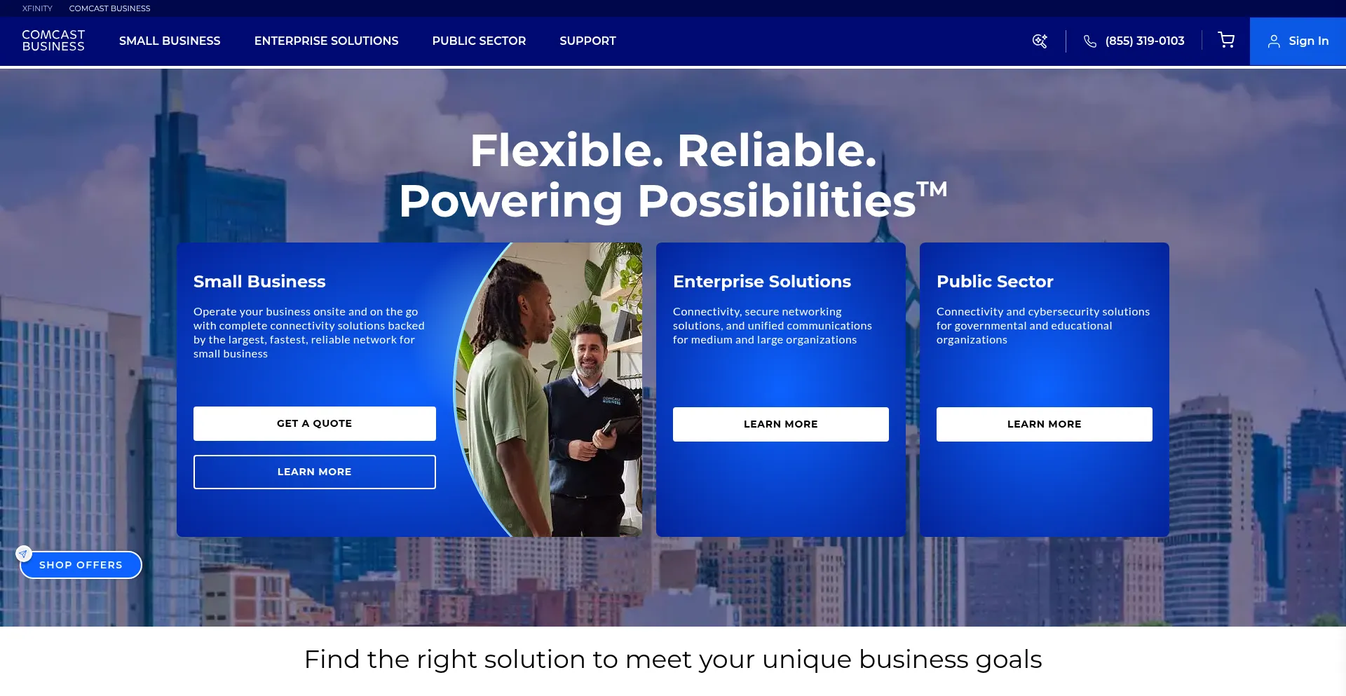 Comcastbusiness.com Screenshot