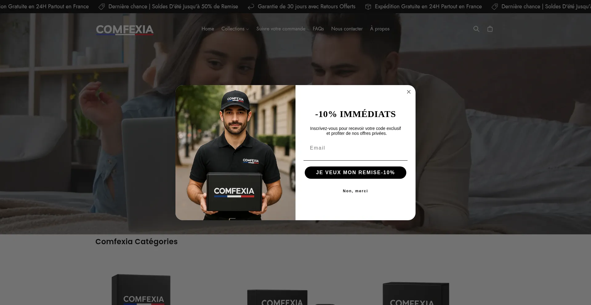 Website screenshot of Comfexia.com