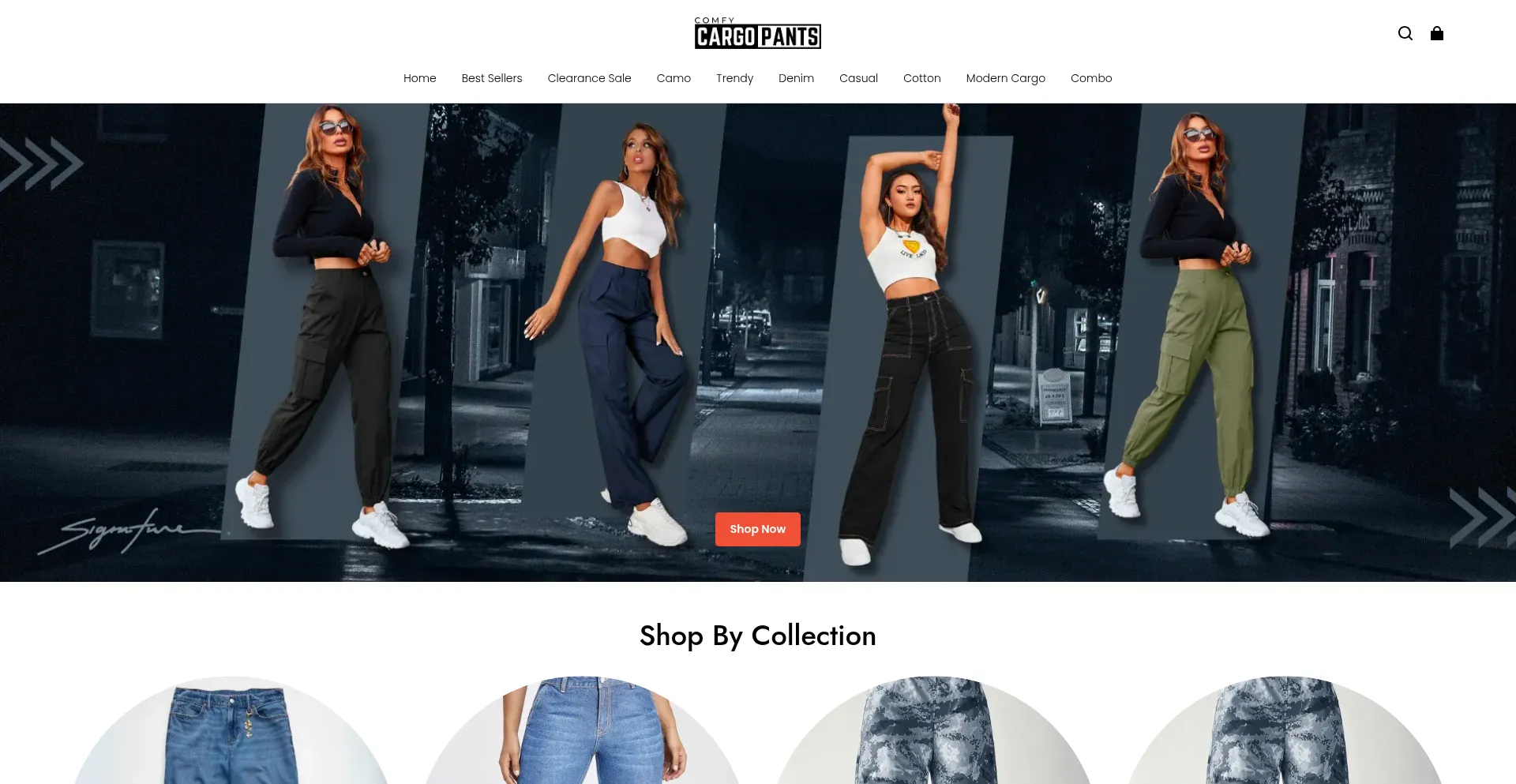 Comfycargopants.com Screenshot
