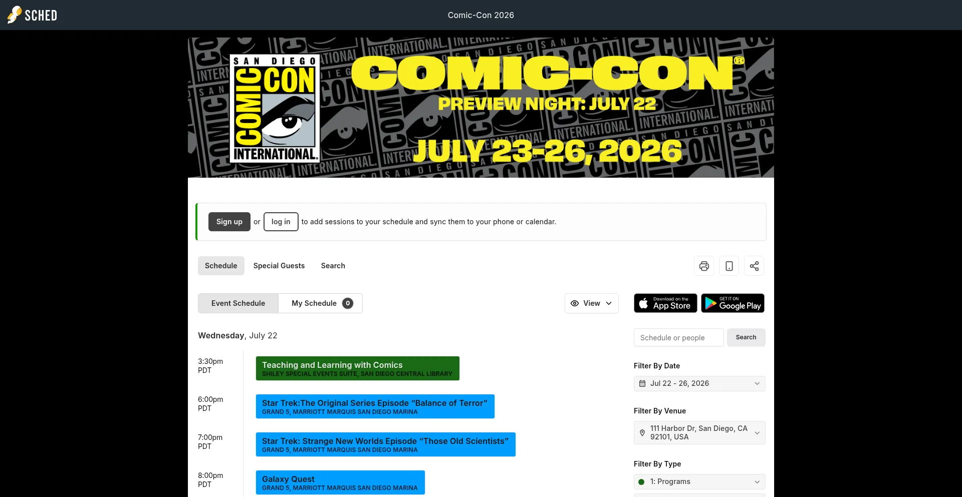 Comiccon2026.sched.com