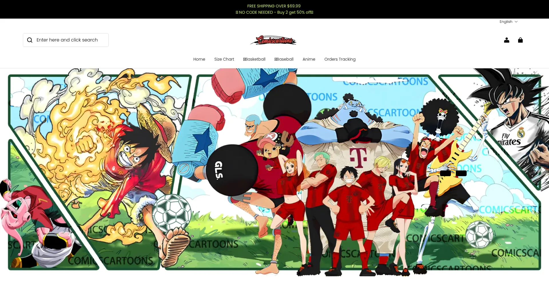 Website screenshot of Comicscartoons.com