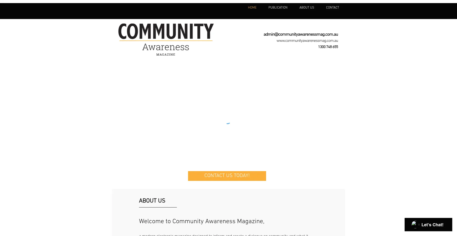 Website screenshot of Communityawarenessmag.com.au