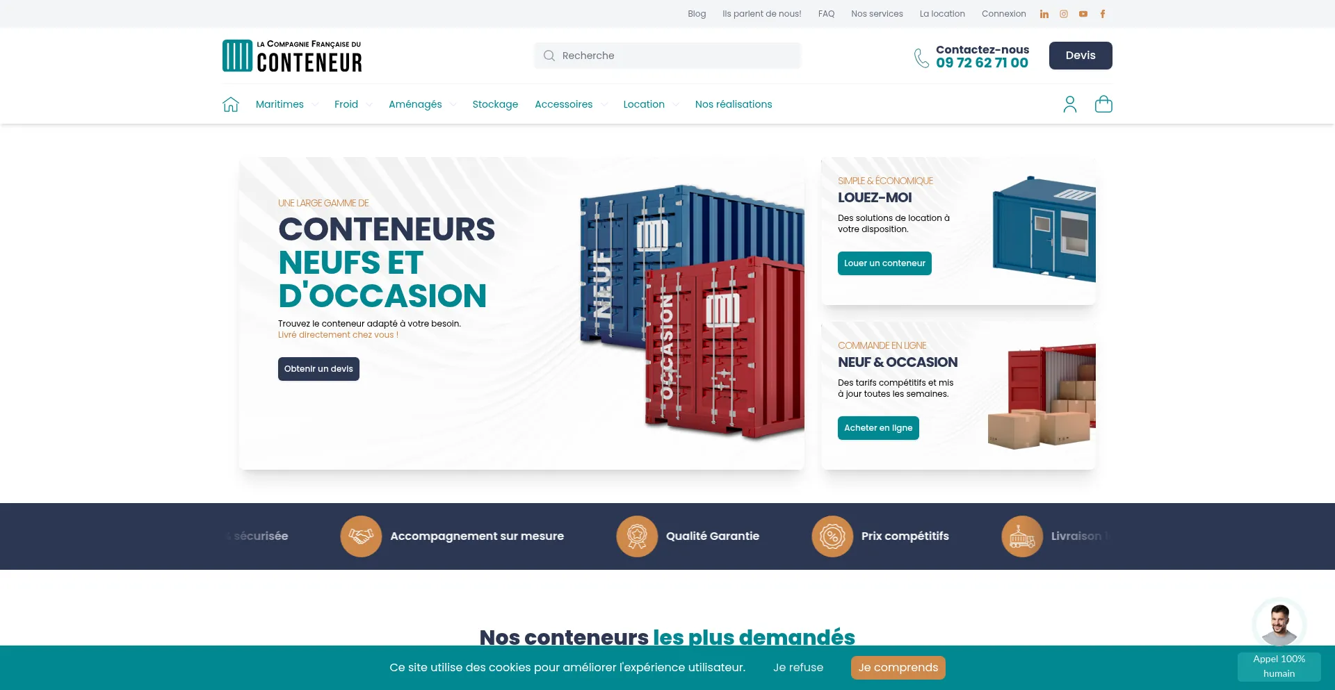 Website screenshot of Compagnie-francaise-du-conteneur.fr