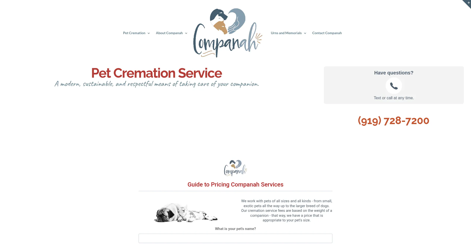 Website screenshot of Companah.com
