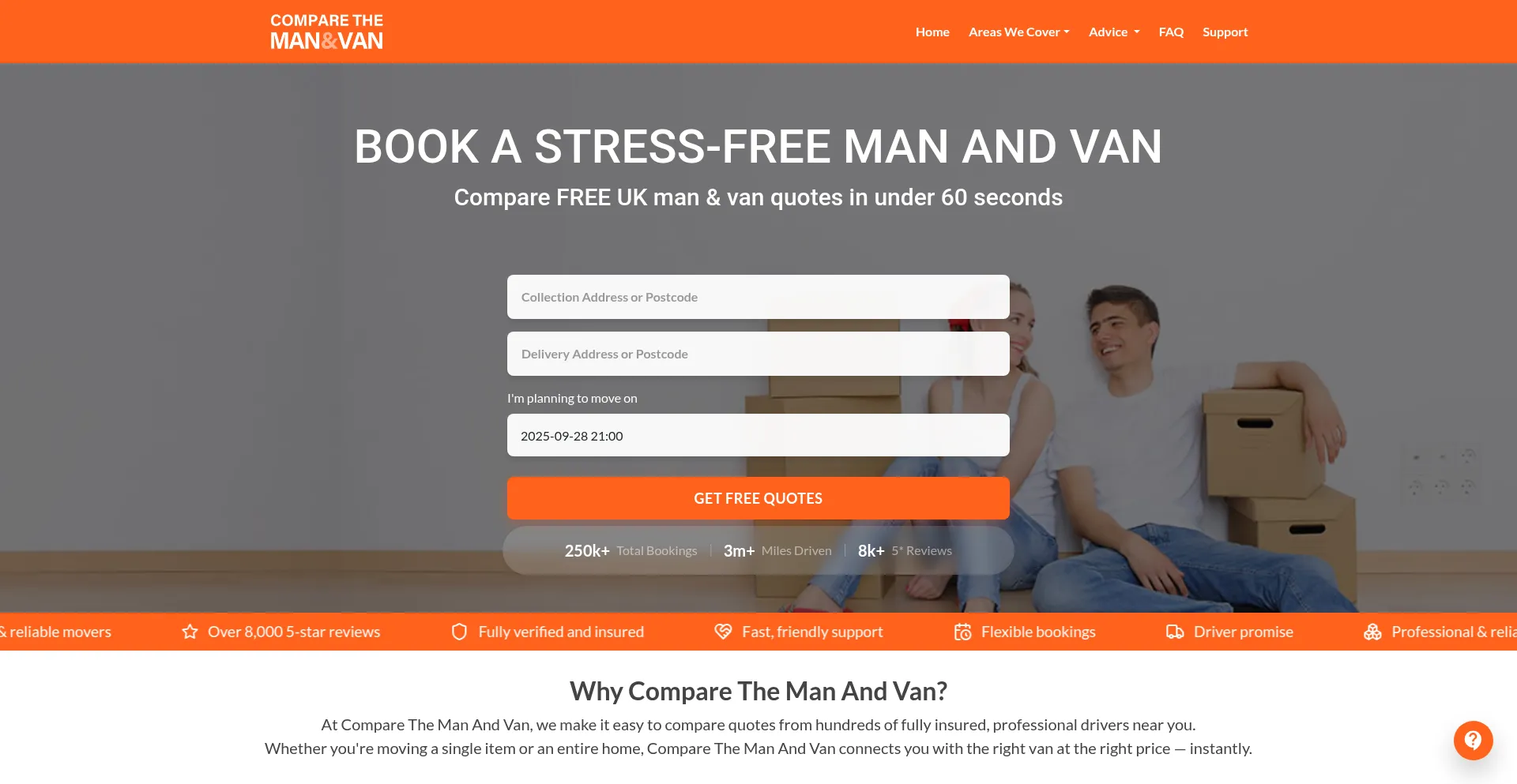 Comparethemanandvan.co.uk Screenshot