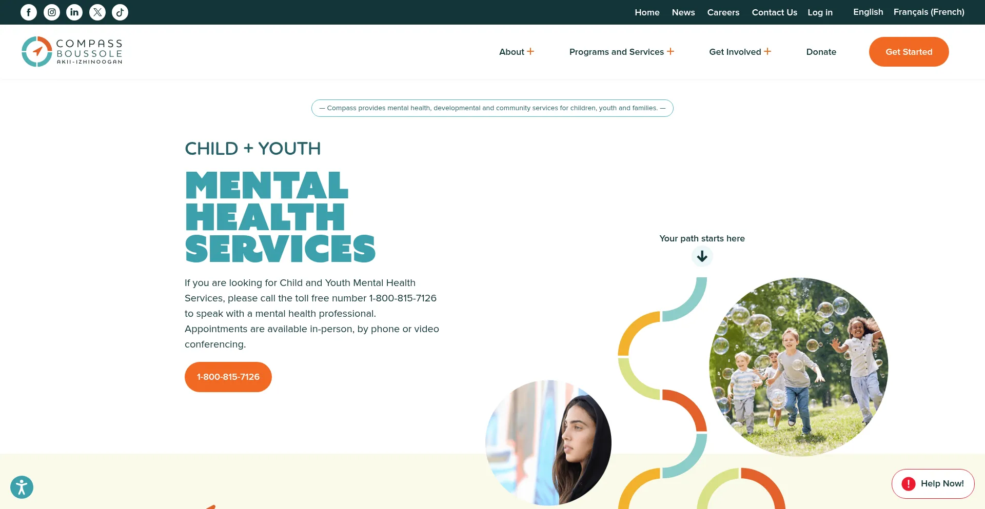 Website screenshot of Compassne.ca