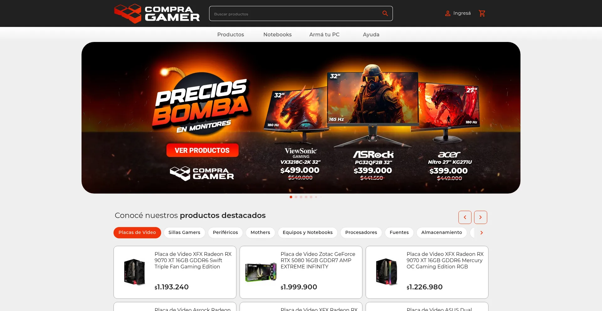 Compragamer.com Screenshot