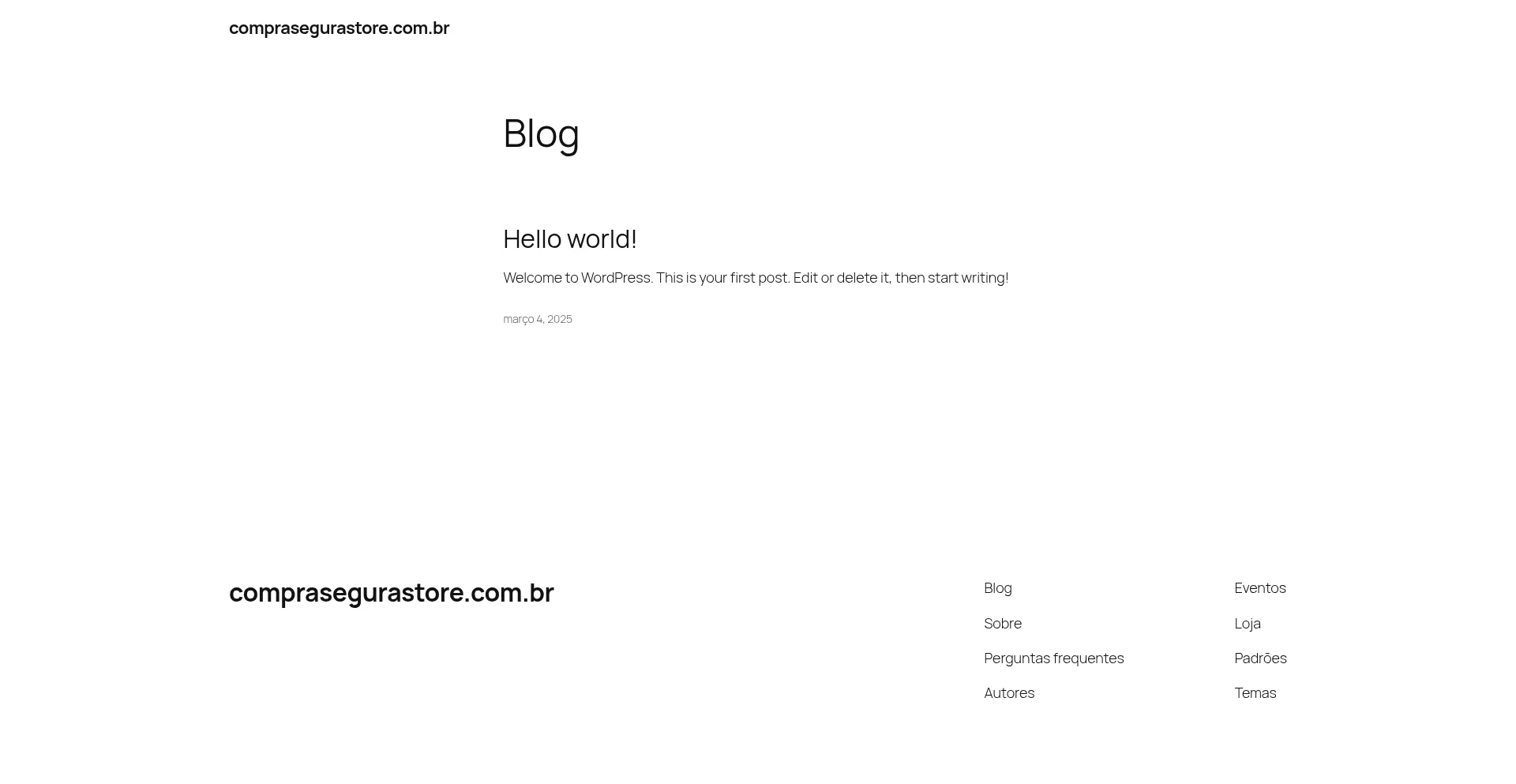 Website screenshot of Comprasegurastore.com.br