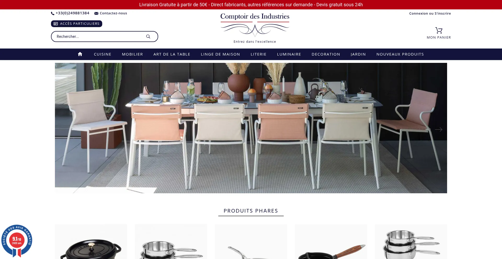 Website screenshot of Comptoirdesindustries.com