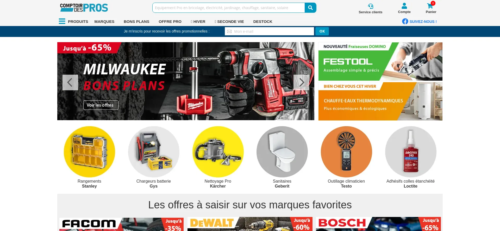 Website screenshot of Comptoirdespros.com