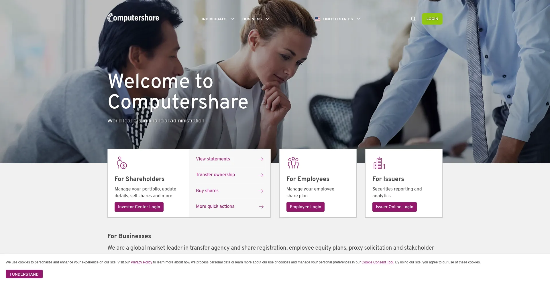 Computershare.com Screenshot