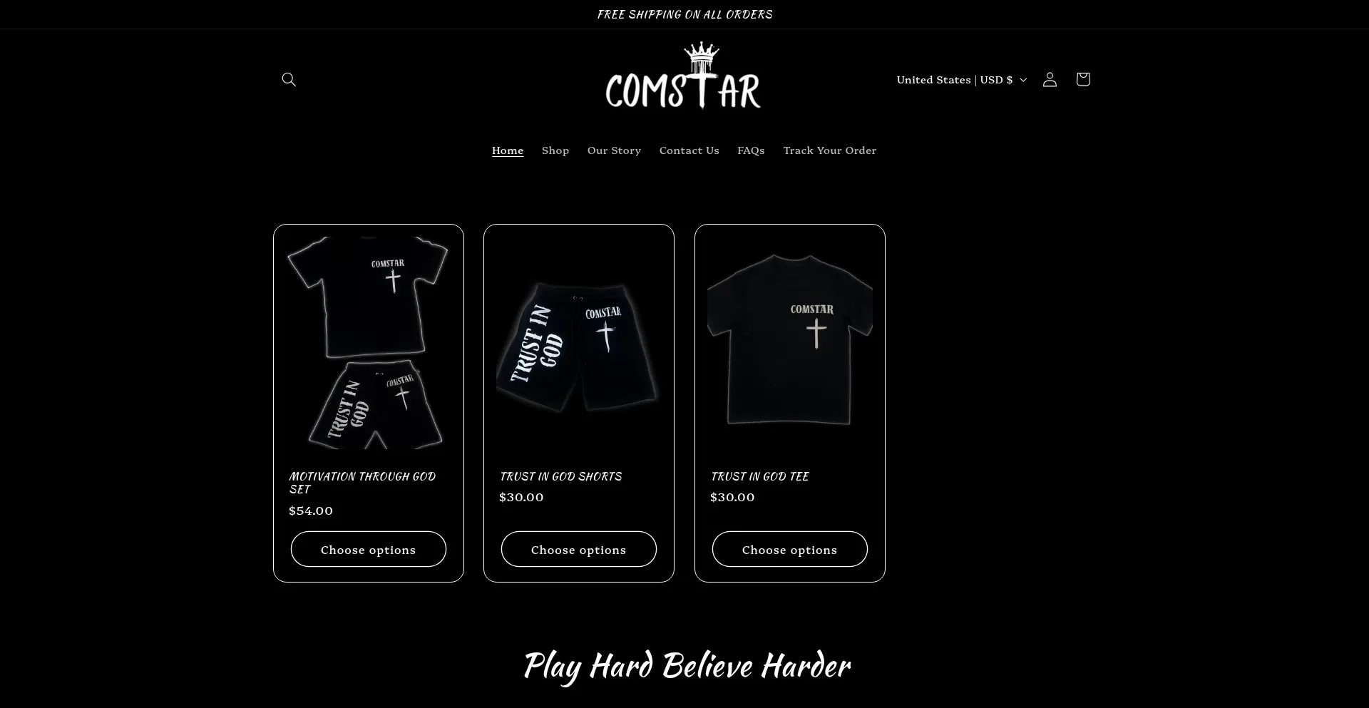 Website screenshot of Comstarbrand.com