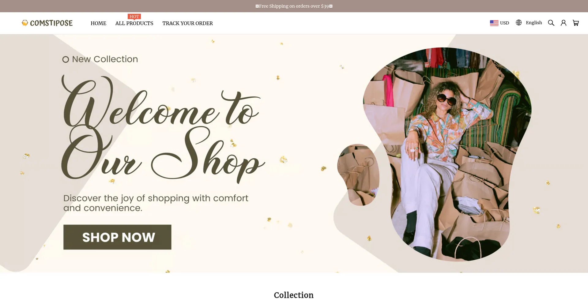 Website screenshot of Comstipose.com