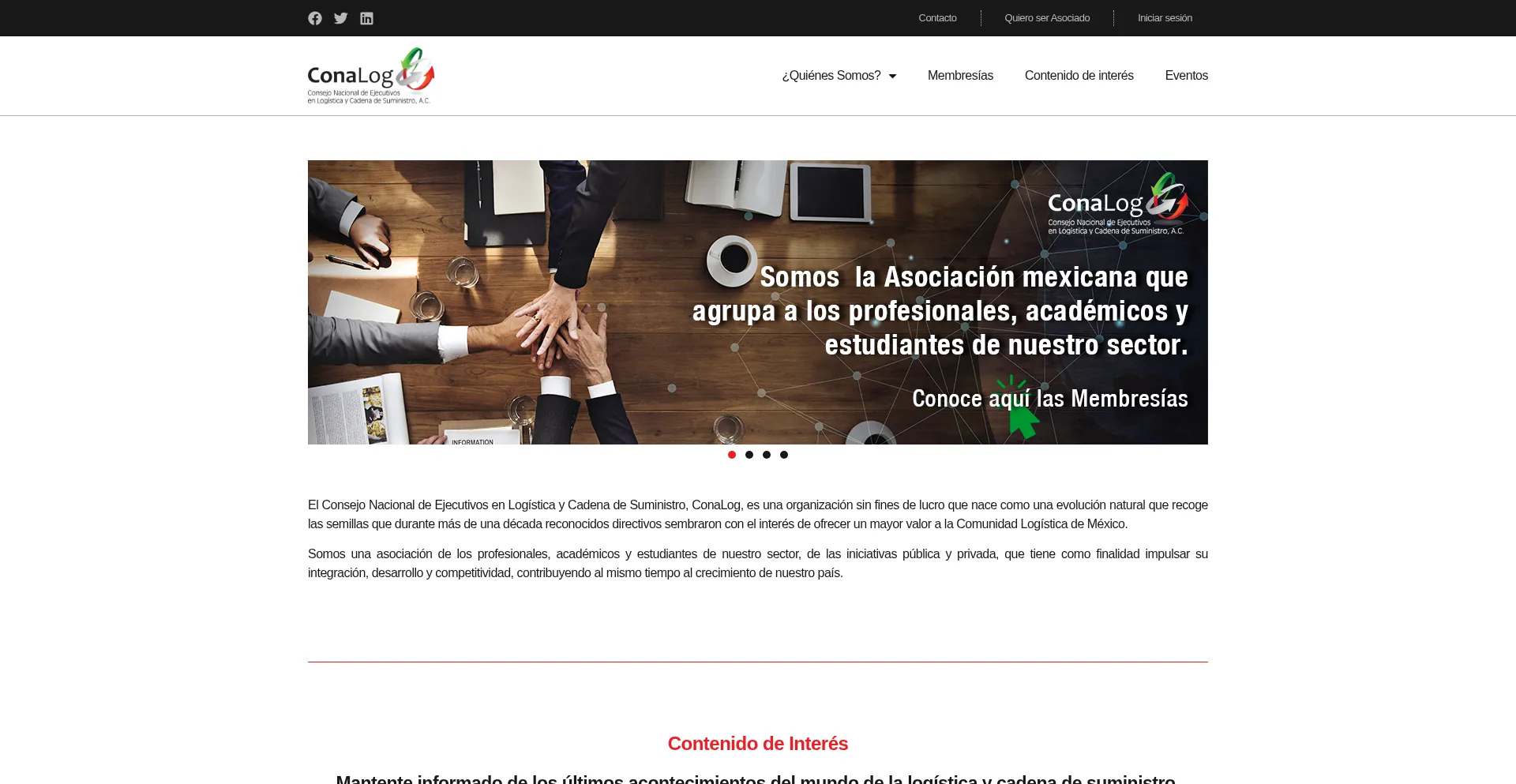 Website screenshot of Conalog.org.mx
