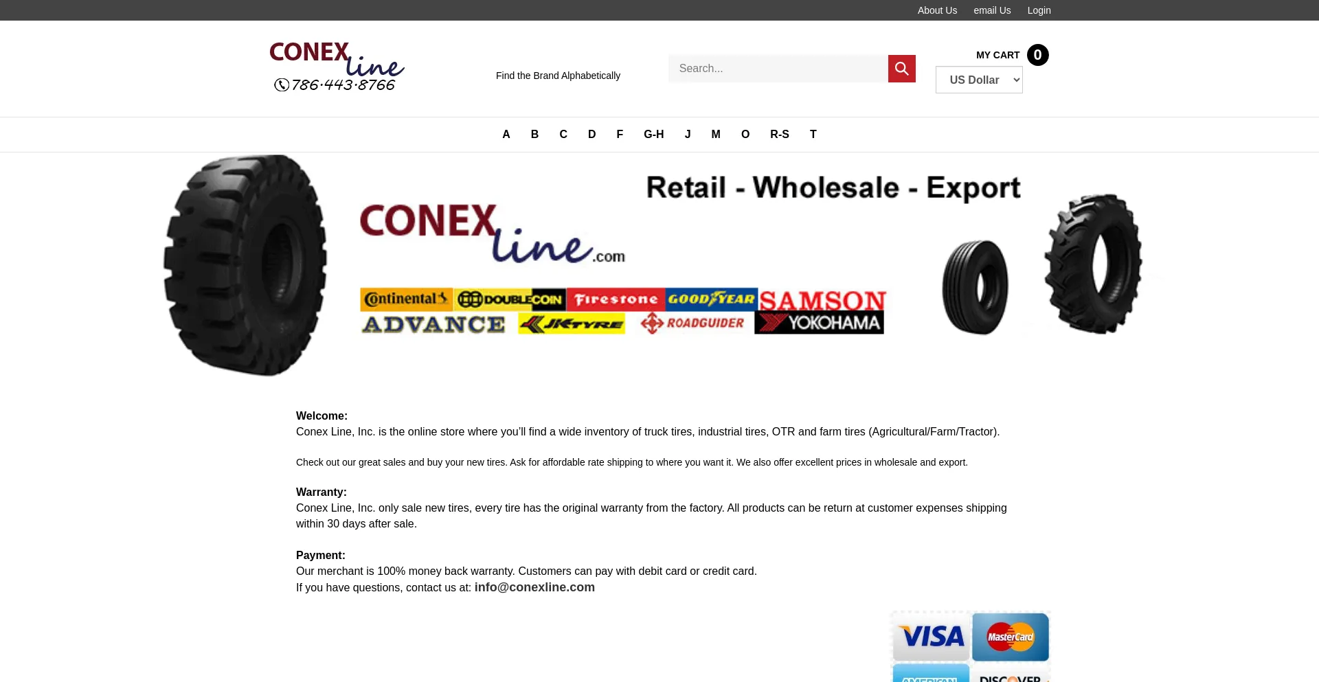 Website screenshot of Conexline.com
