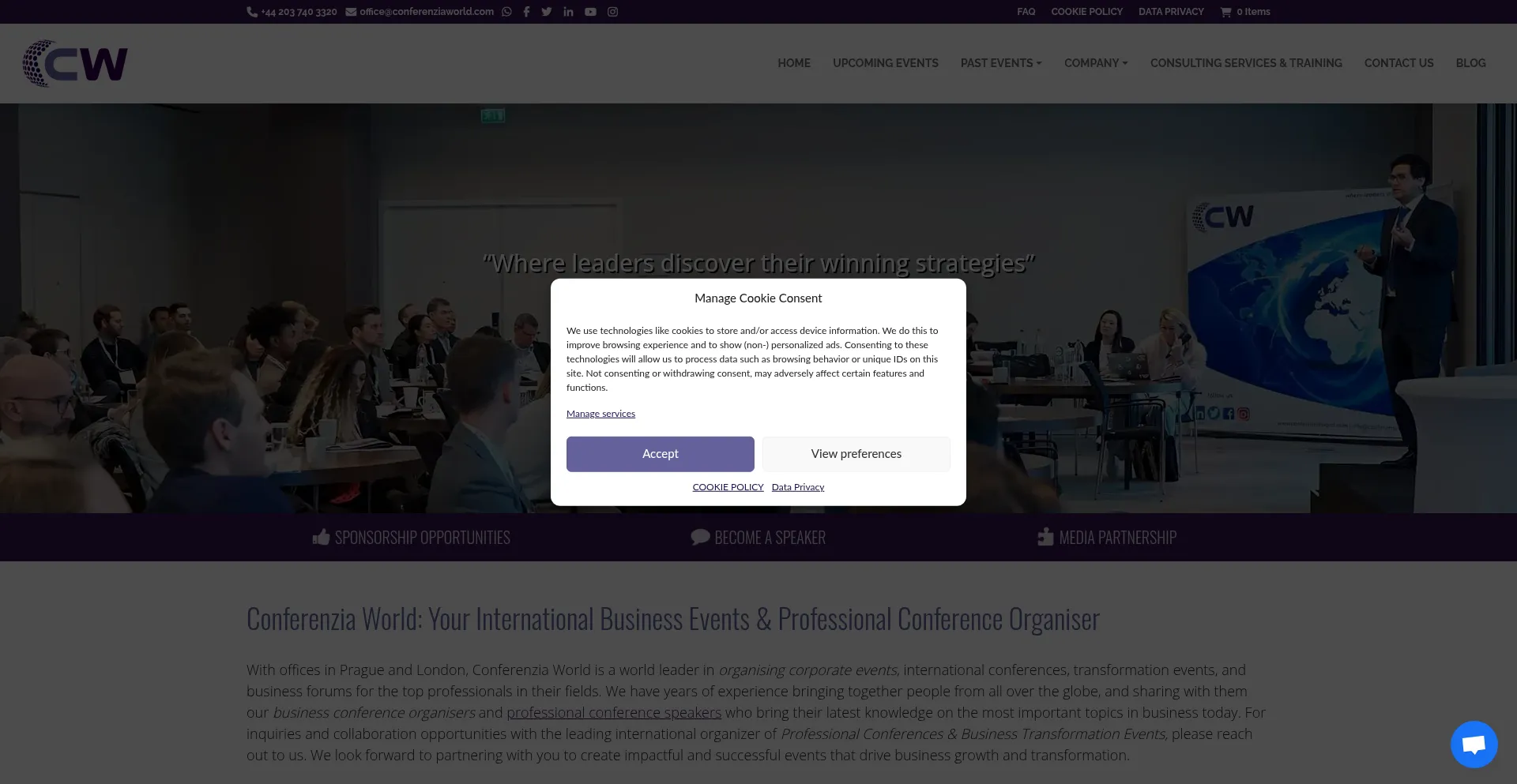 Conferenziaworld.com Screenshot