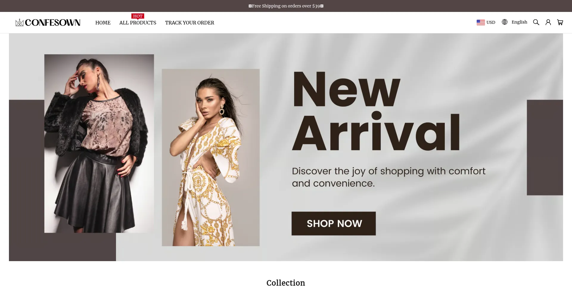 Website screenshot of Confesown.com