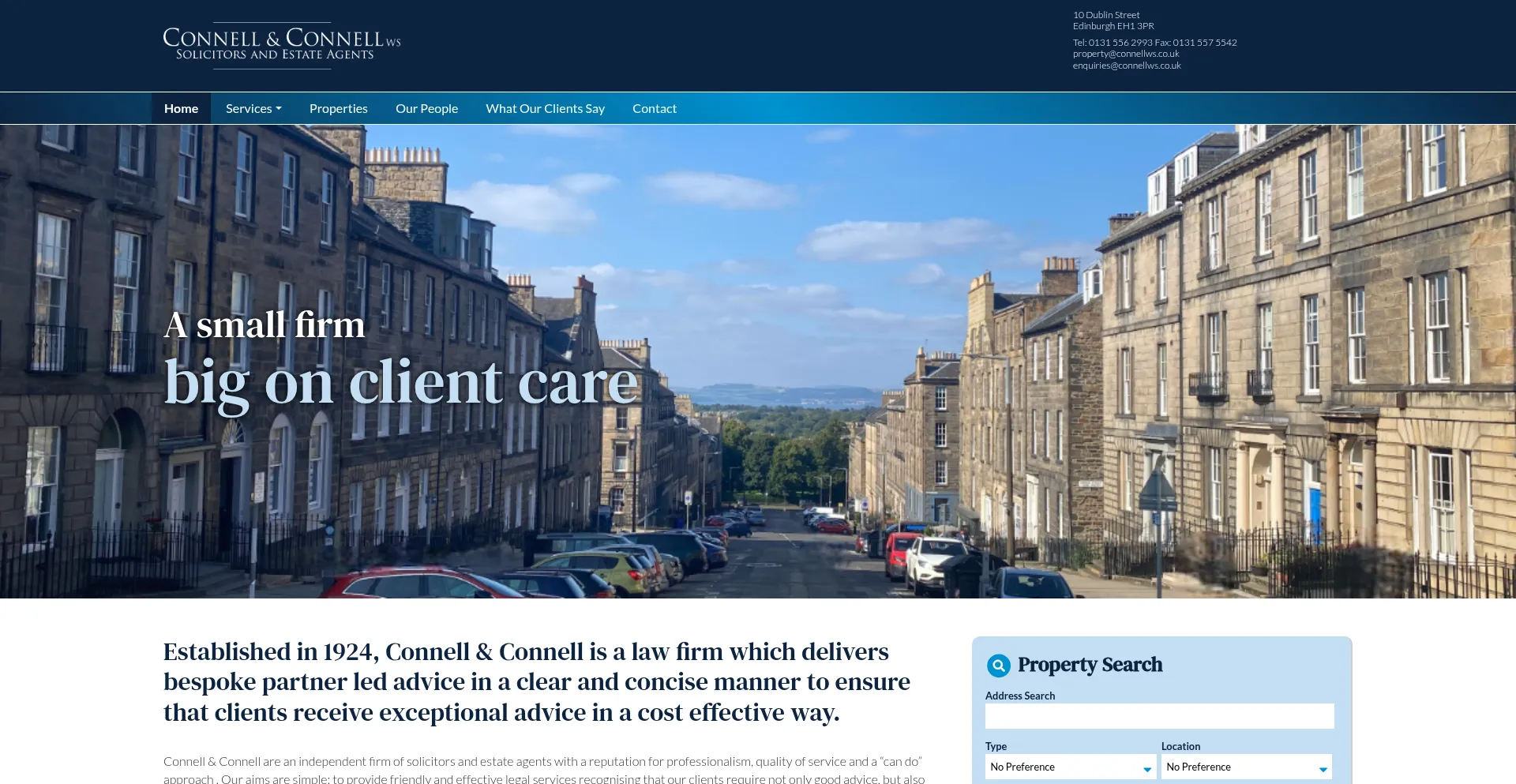 Website screenshot of Connellws.co.uk