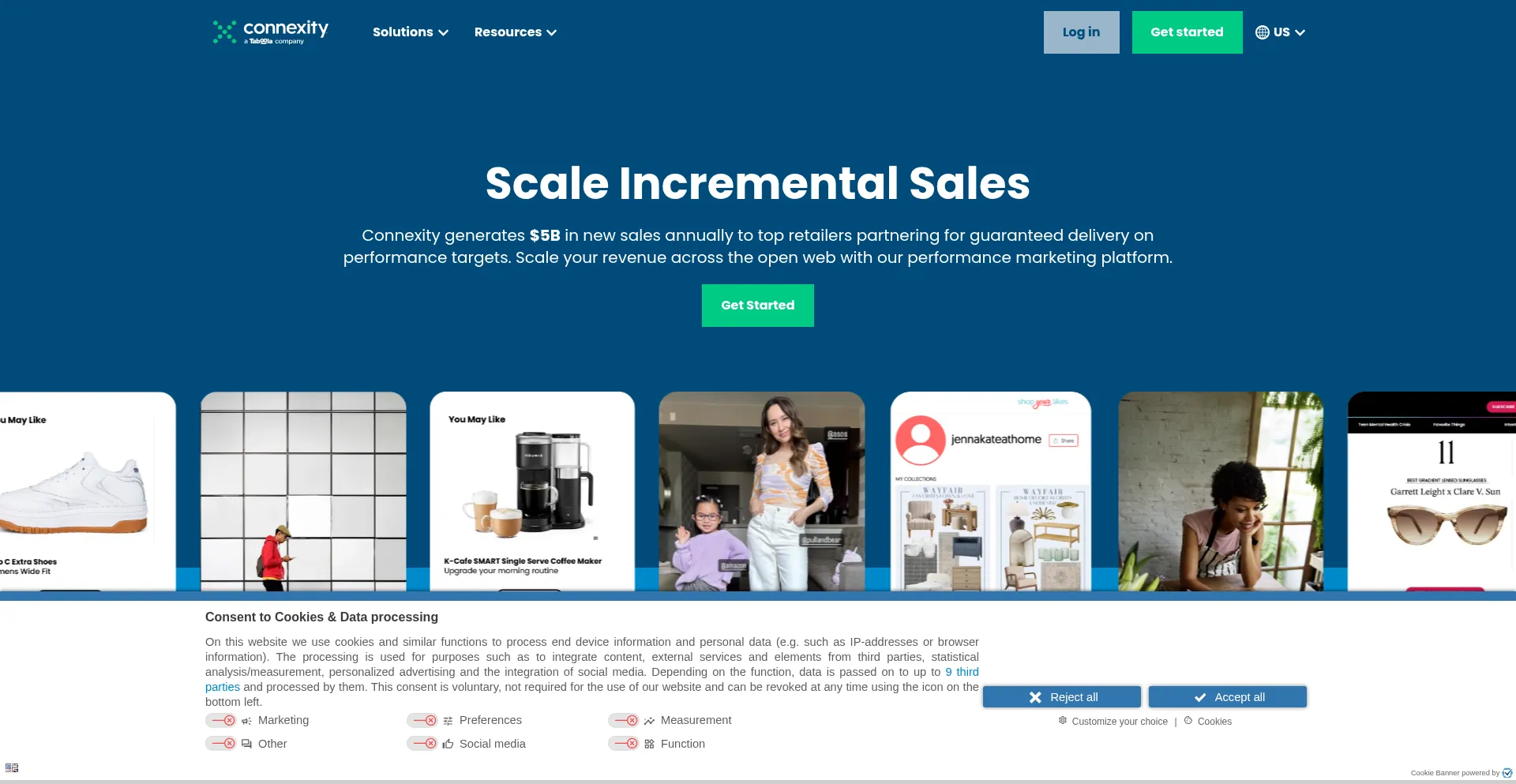 Website screenshot of Connexity.com