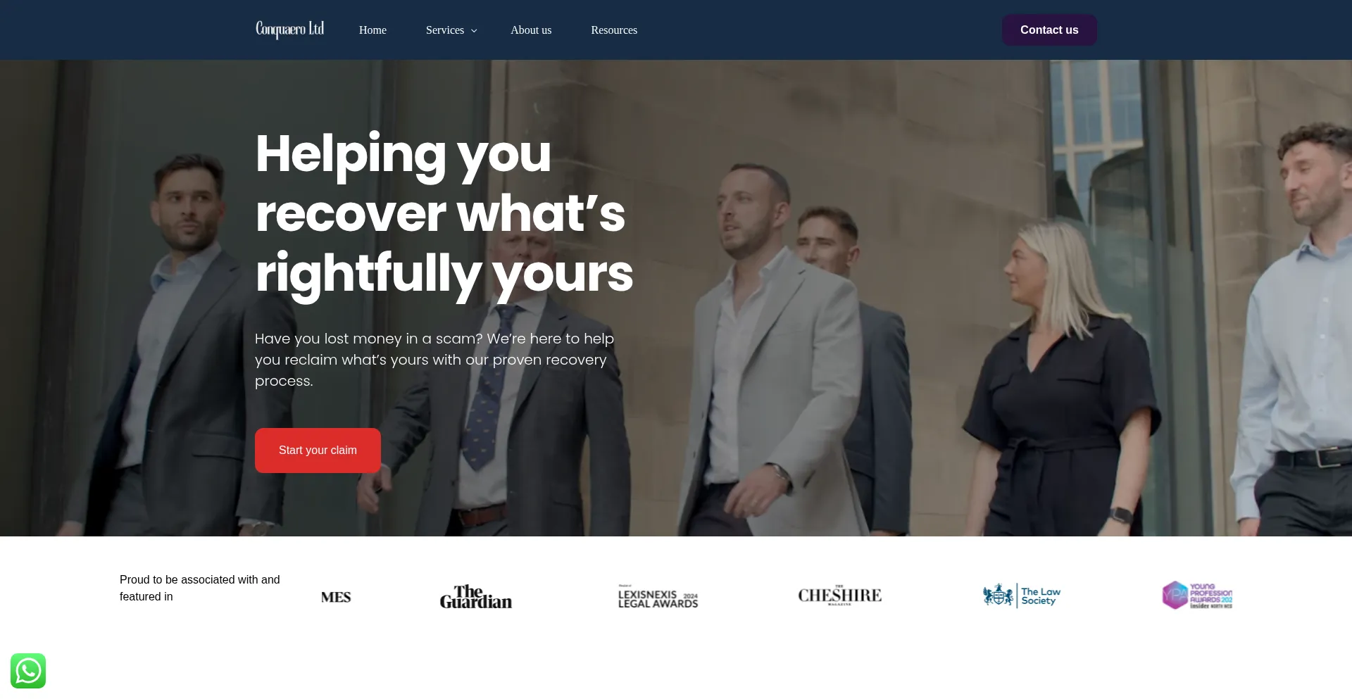 Website screenshot of Conquaero.co