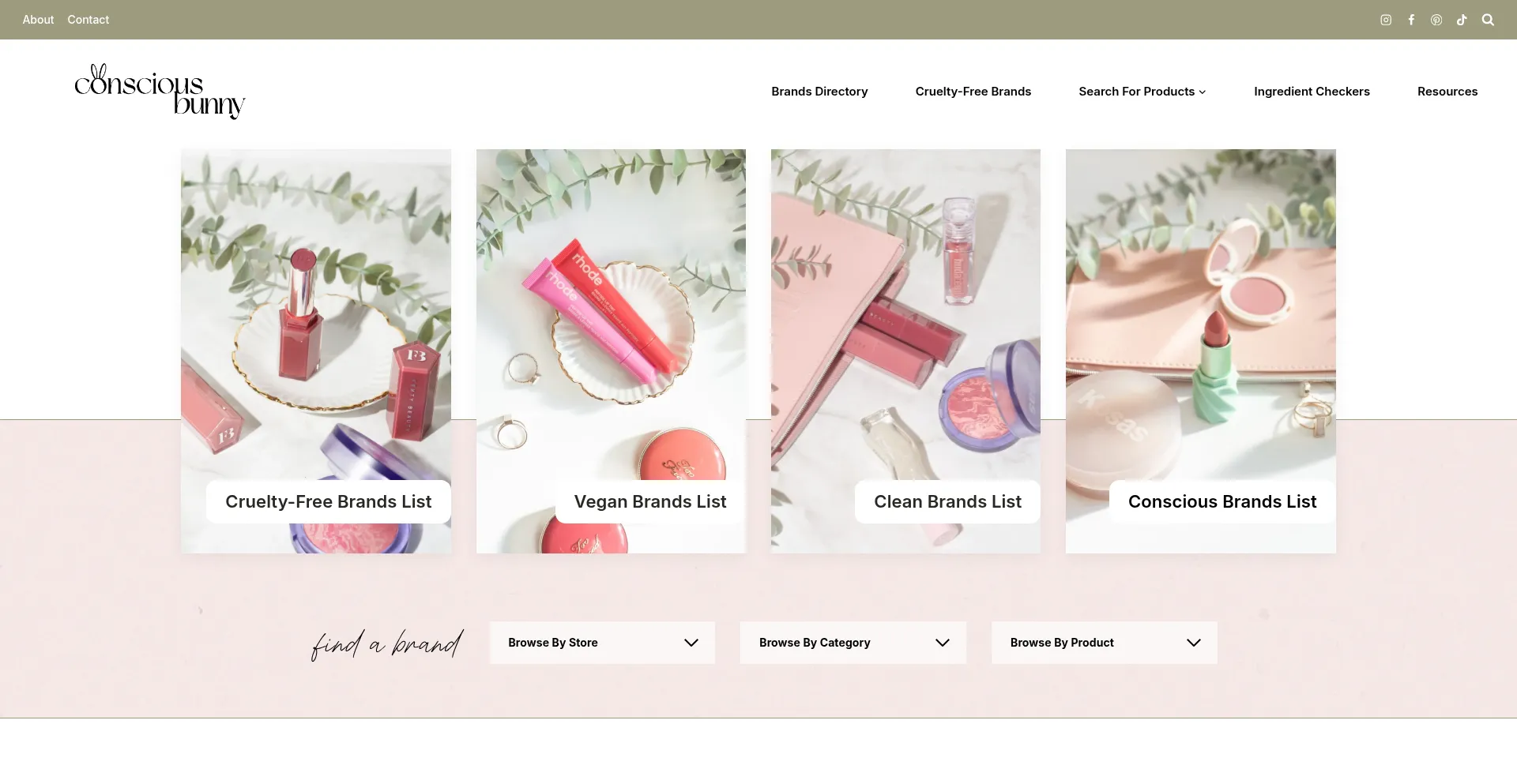 Website screenshot of Consciousbunny.com