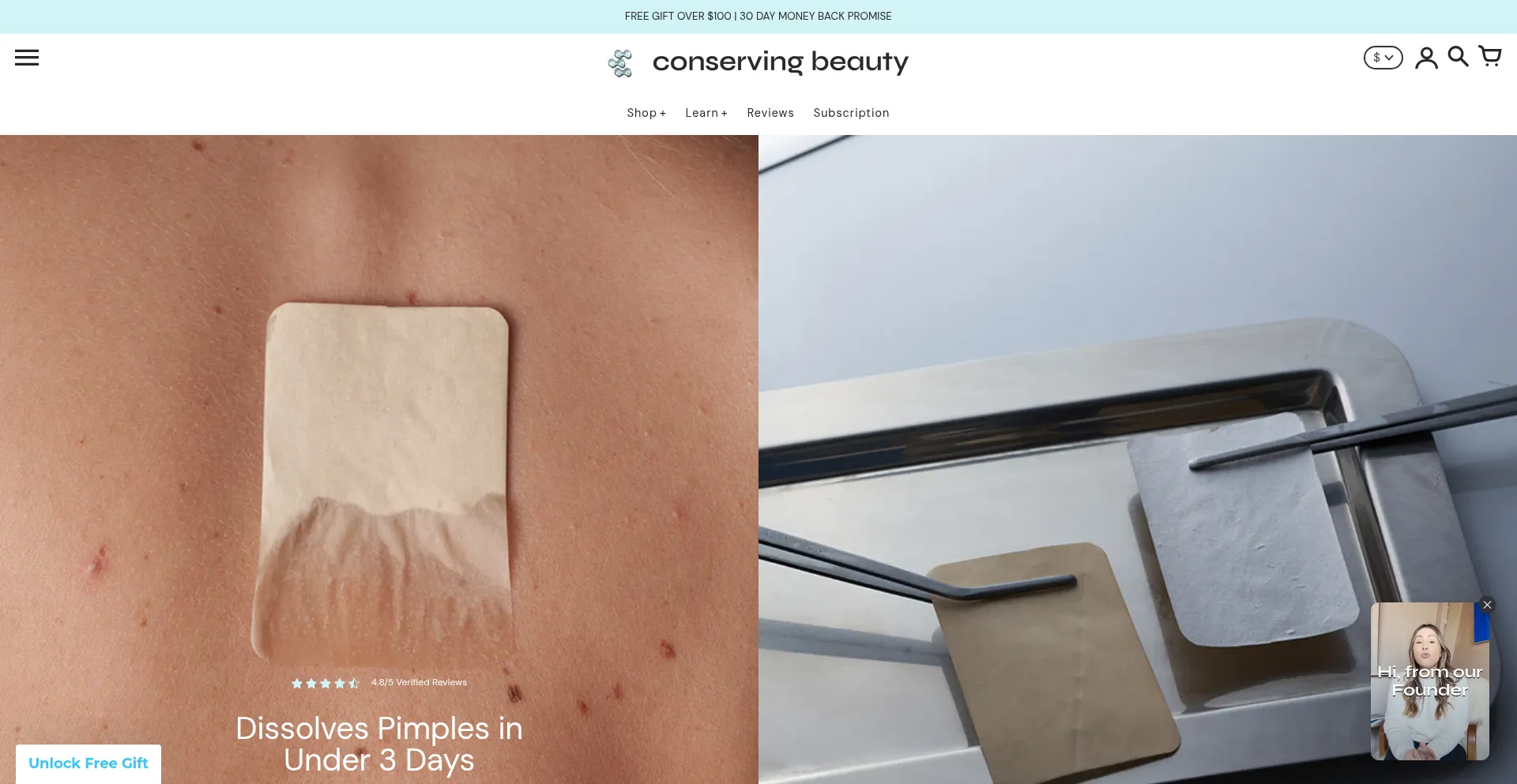 Website screenshot of Conservingbeauty.com