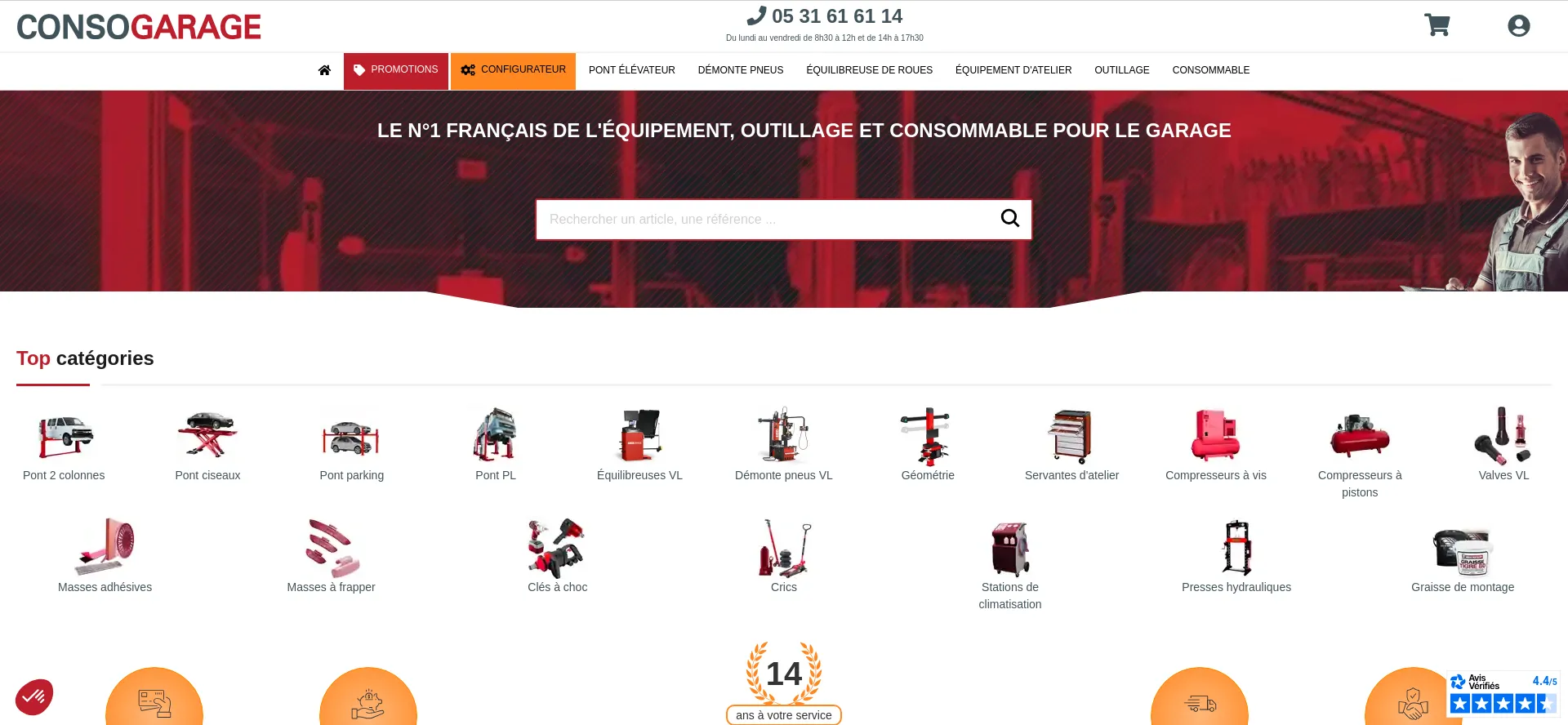 Website screenshot of Consogarage.com