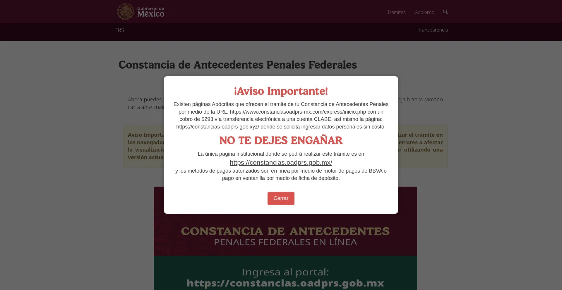 Constancias.oadprs.gob.mx Screenshot