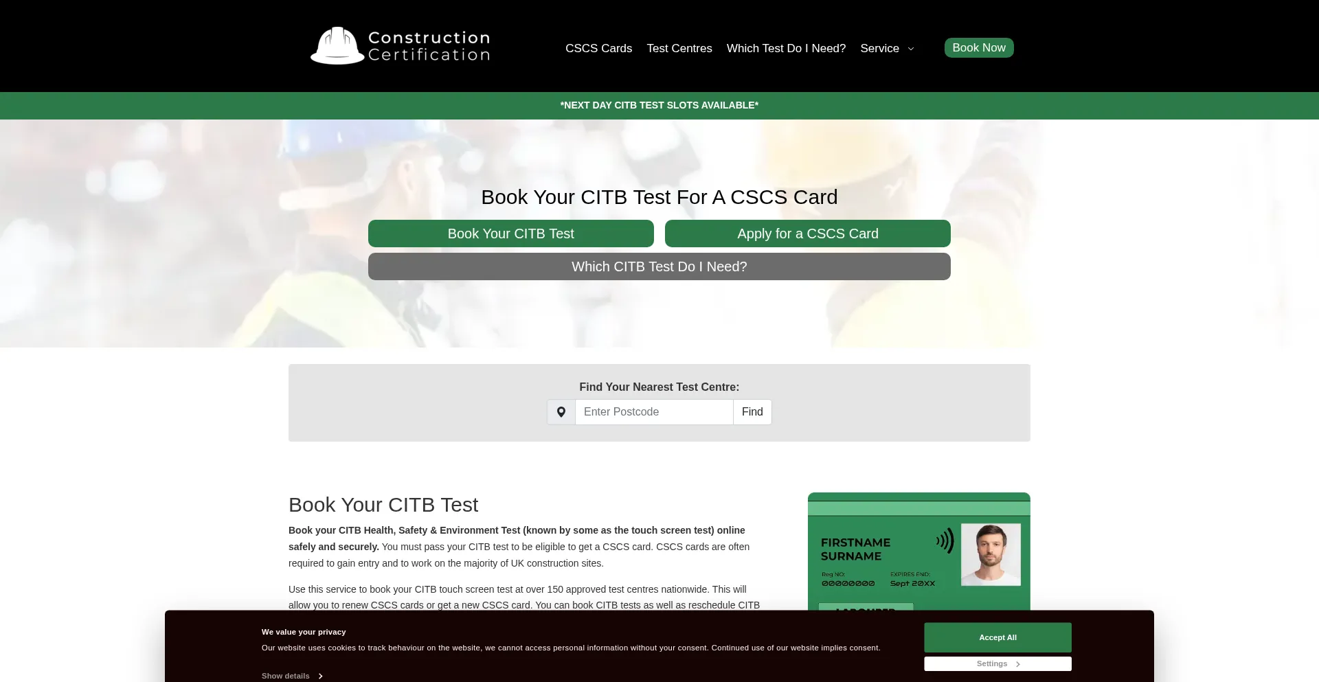 Constructioncertification.co.uk Screenshot