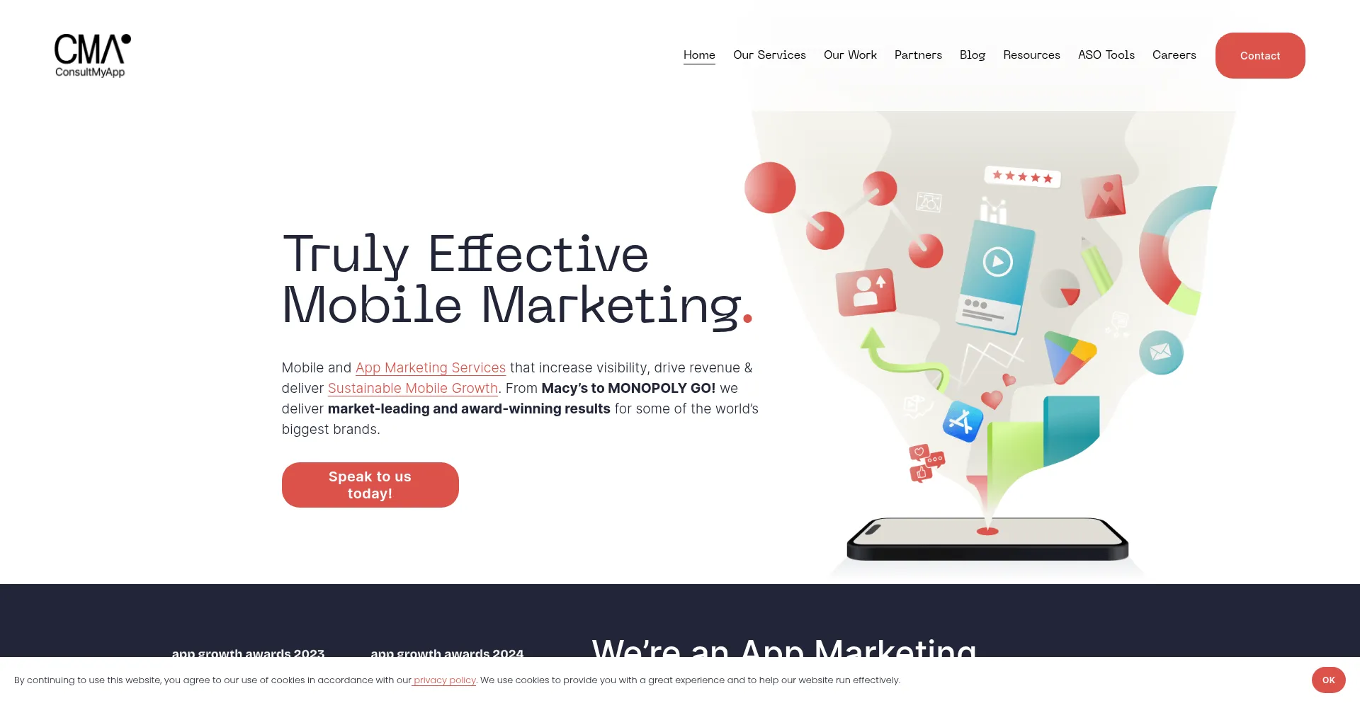Website screenshot of Consultmyapp.com