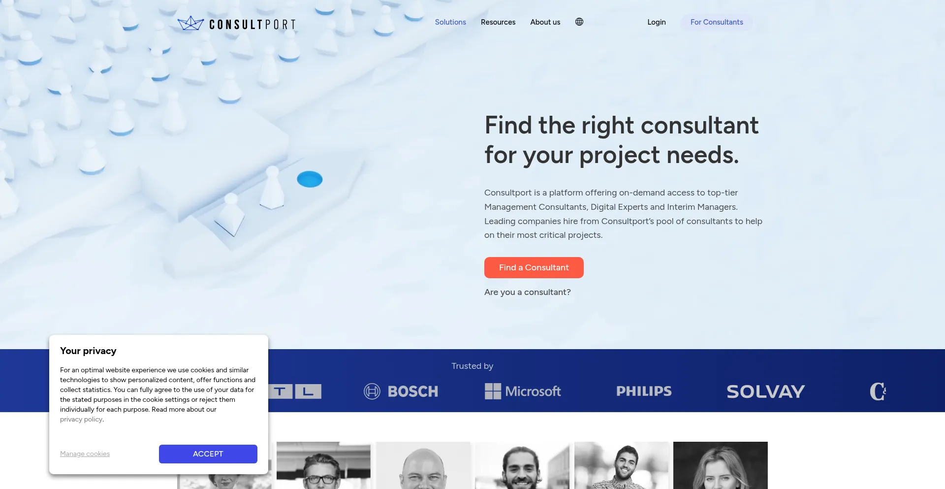 Website screenshot of Consultport.com