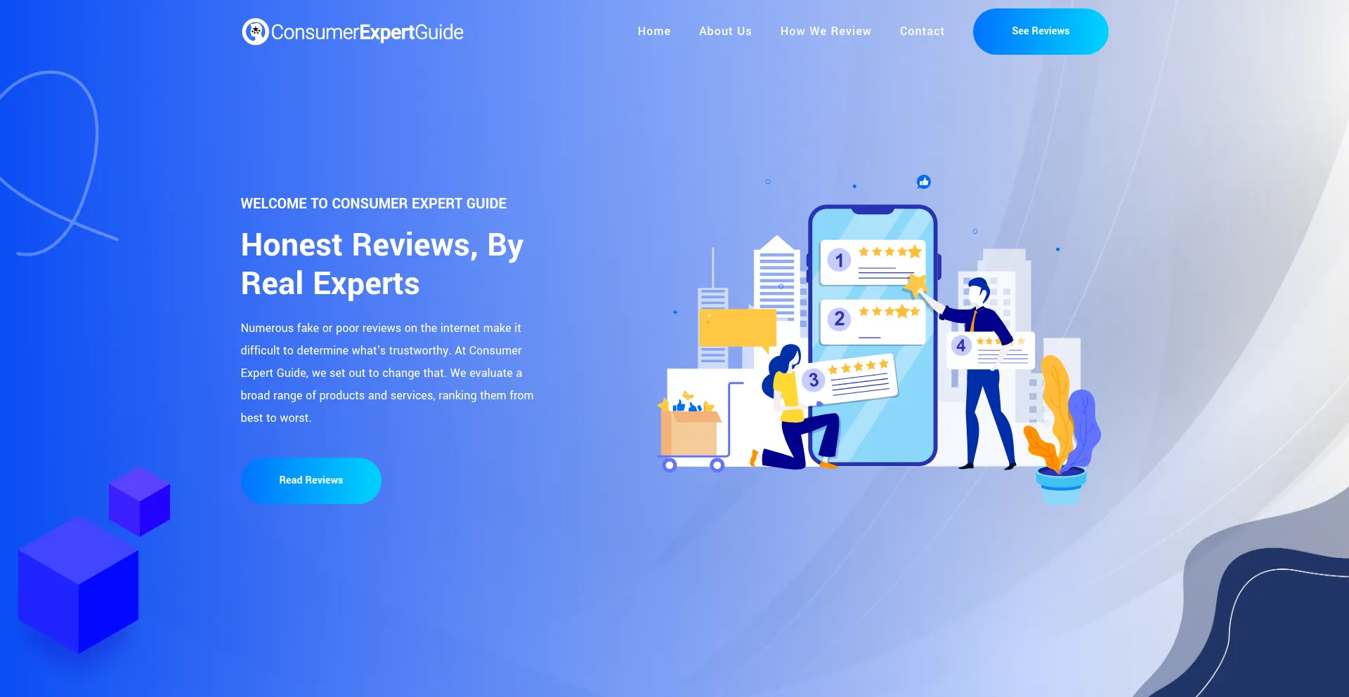 Website screenshot of Consumerexpertguide.com