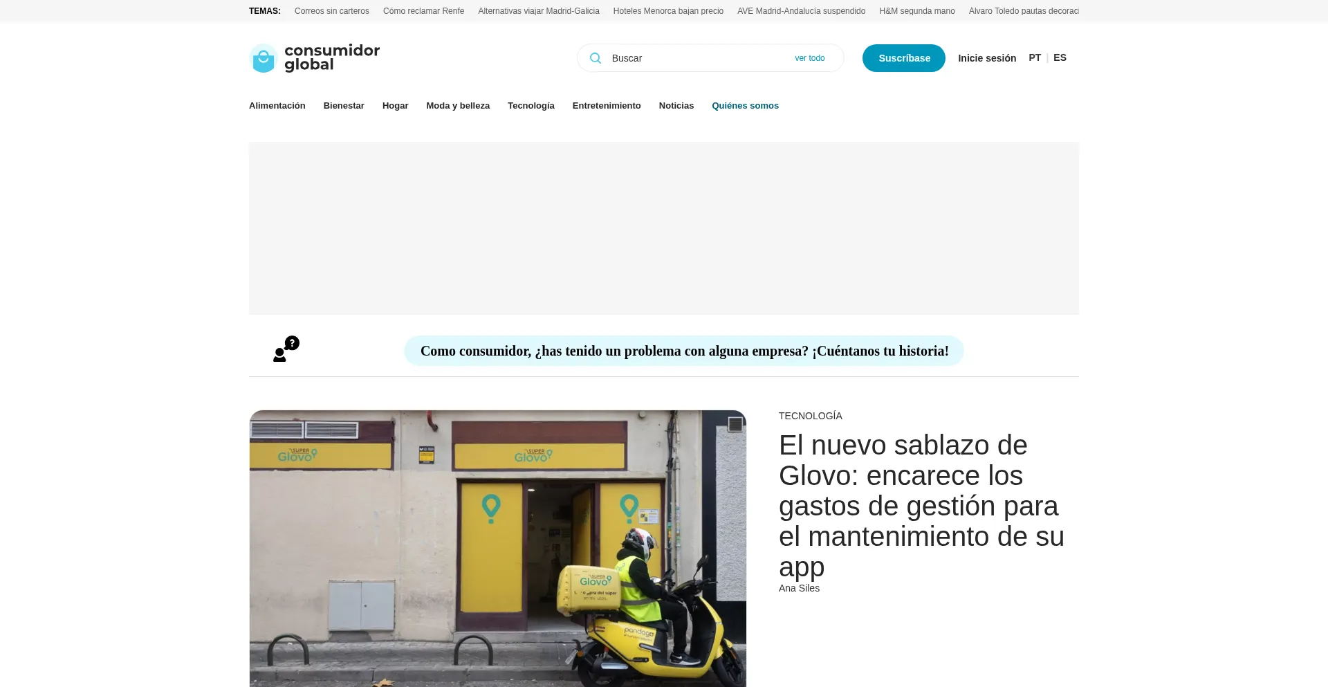 Website screenshot of Consumidorglobal.com