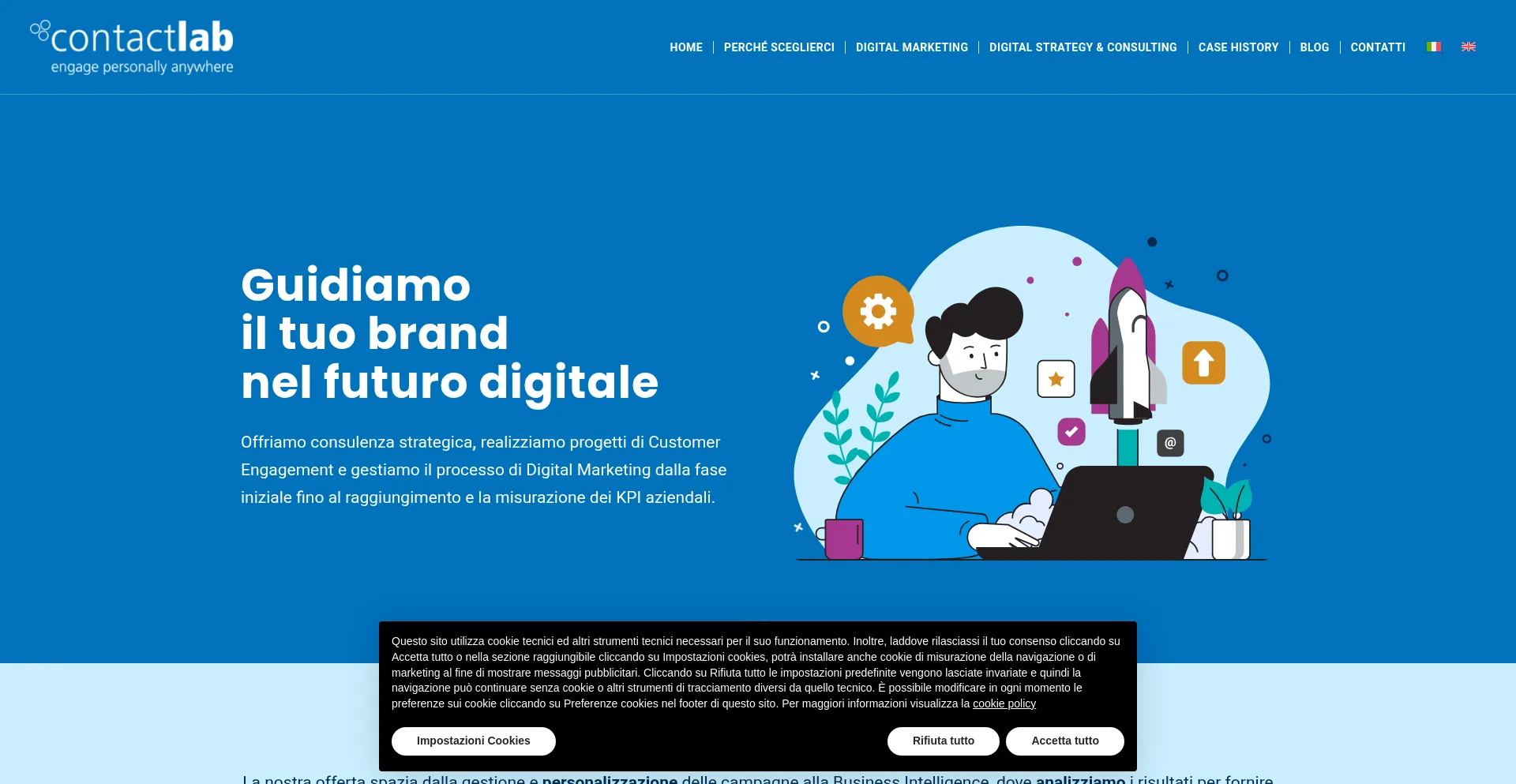 Website screenshot of Contactlab.it