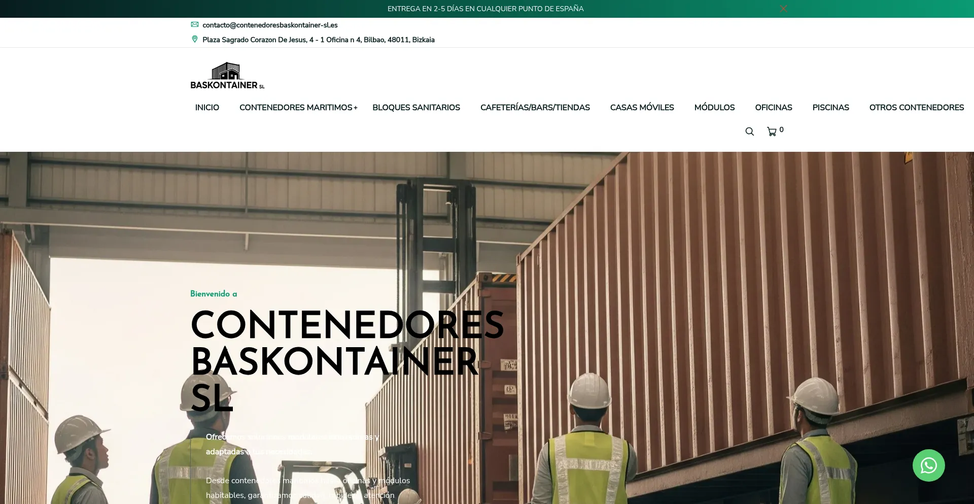 Website screenshot of Contenedoresbaskontainer-sl.es