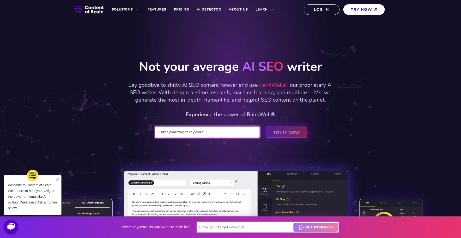 Website screenshot of Contentatscale.ai