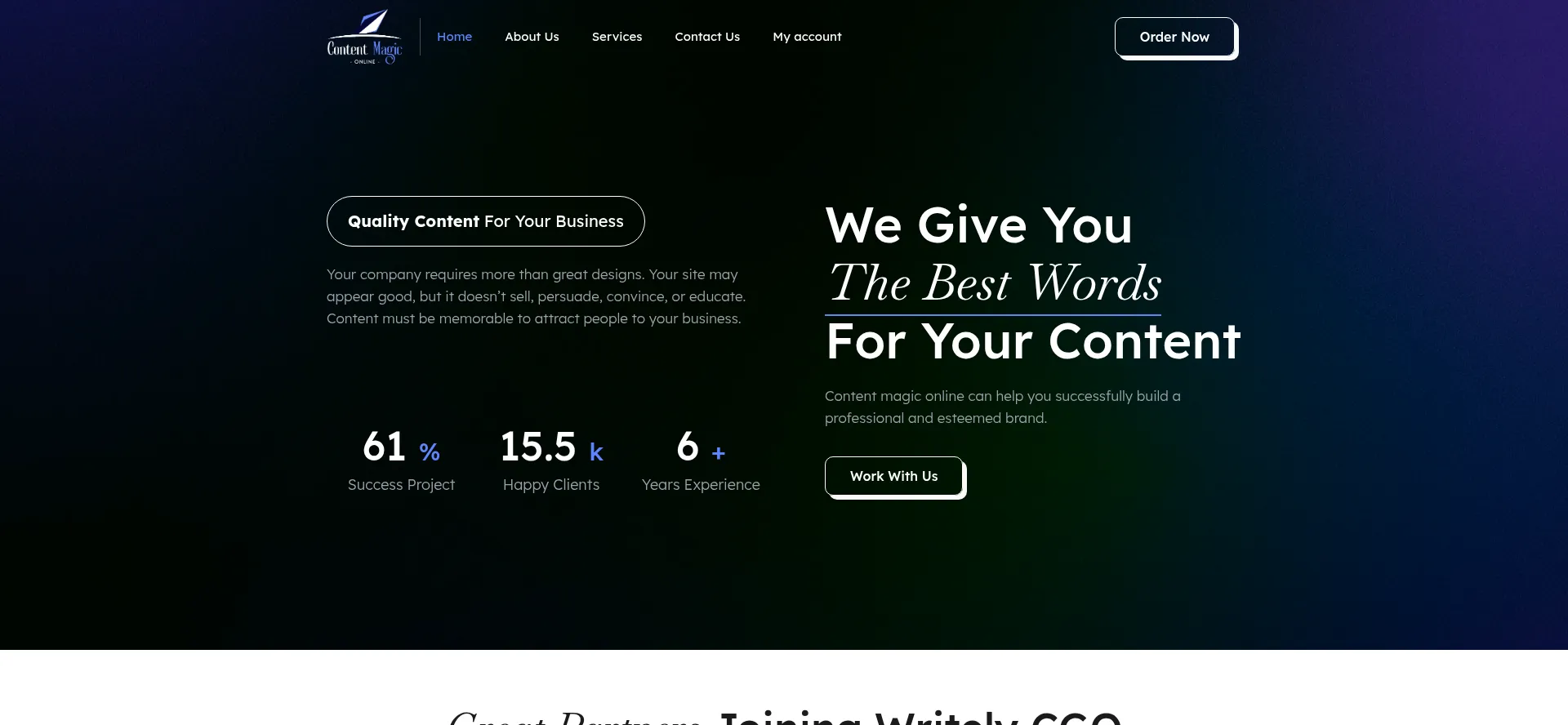 Website screenshot of Contentmagiconline.com