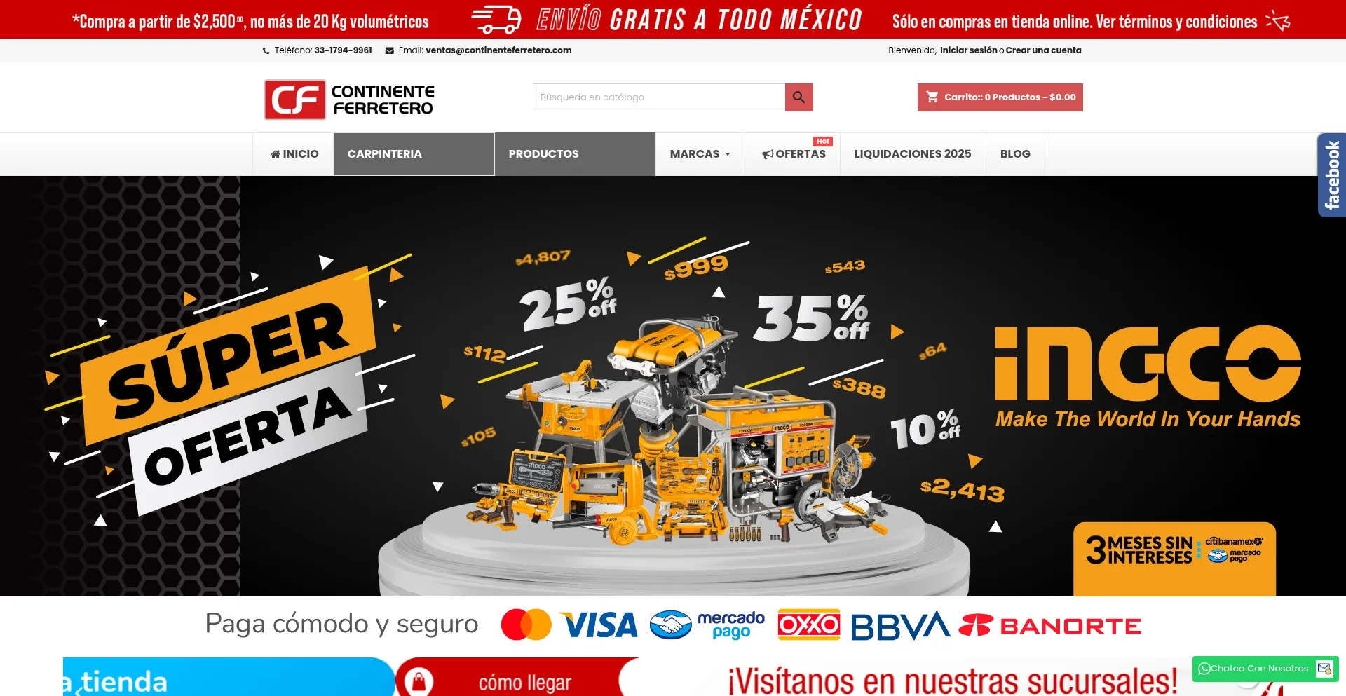 Website screenshot of Continenteferretero.com