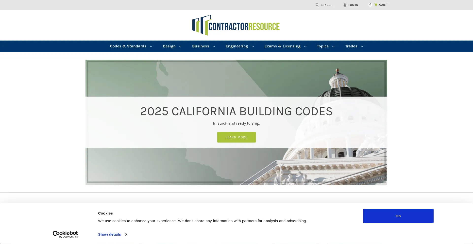 Website screenshot of Contractorresource.com