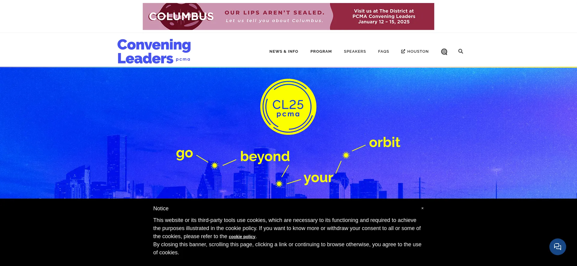 Website screenshot of Conveningleaders.org