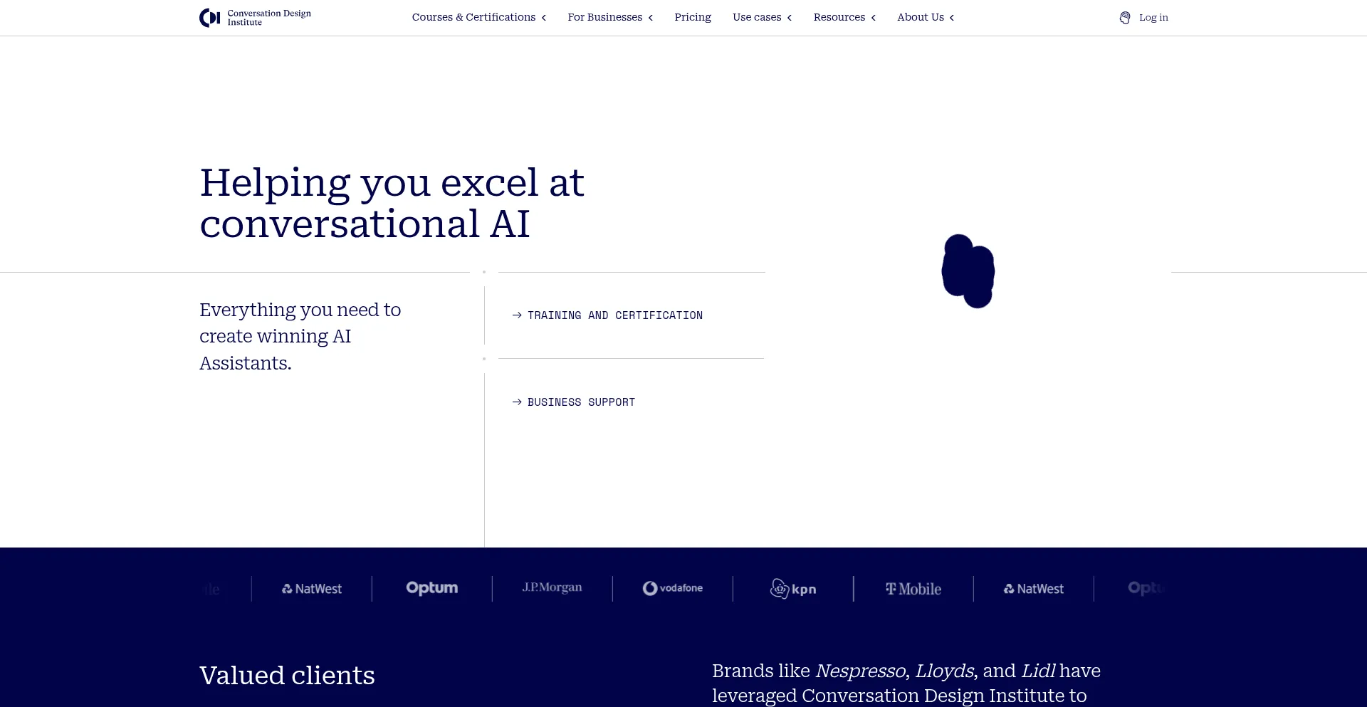 Website screenshot of Conversationdesigninstitute.com