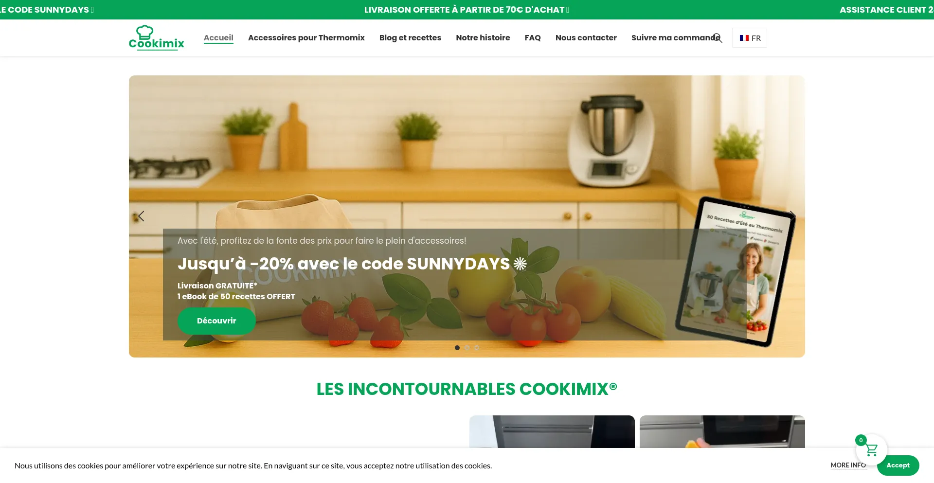 Website screenshot of Cookimix.shop