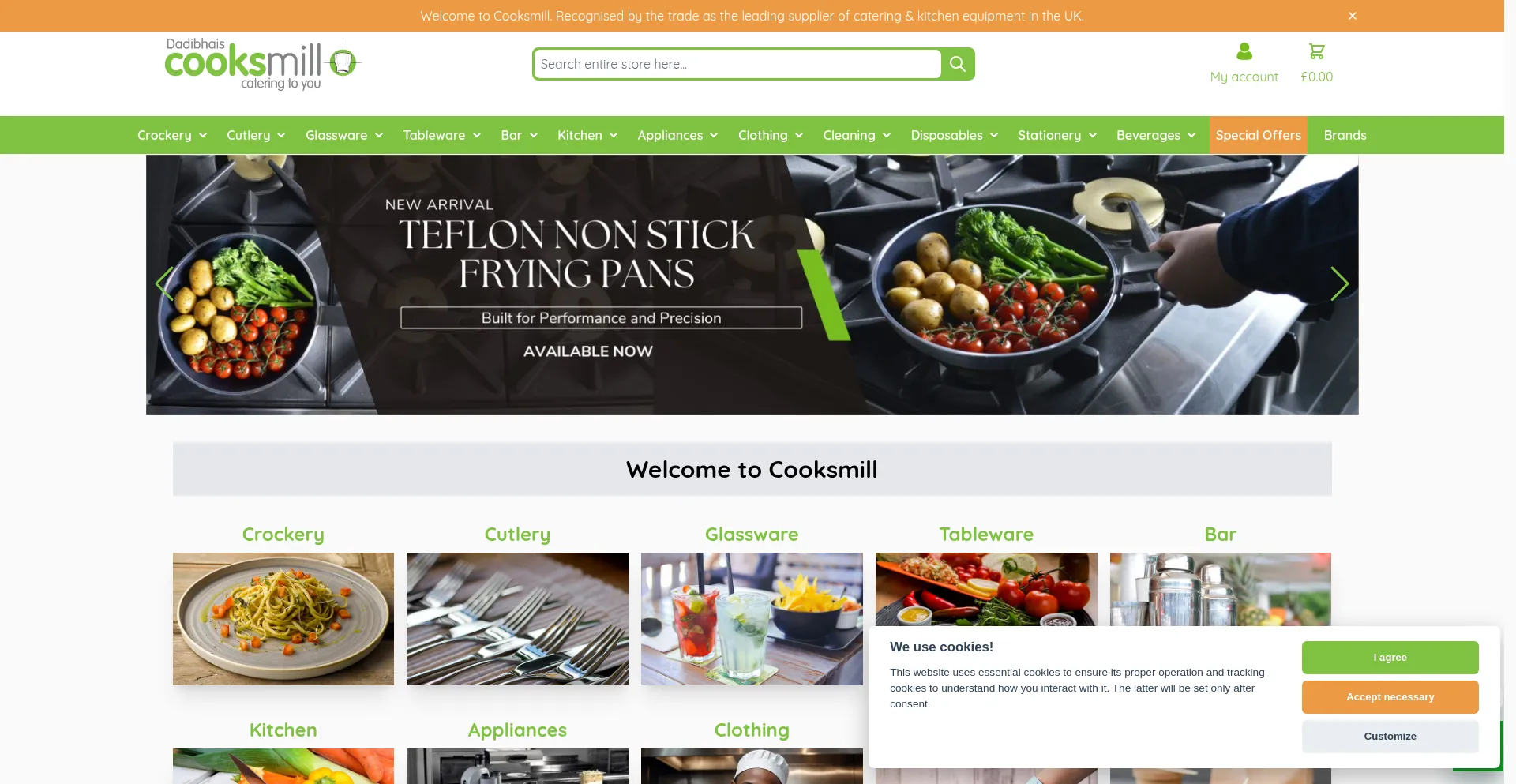 Website screenshot of Cooksmill.co.uk