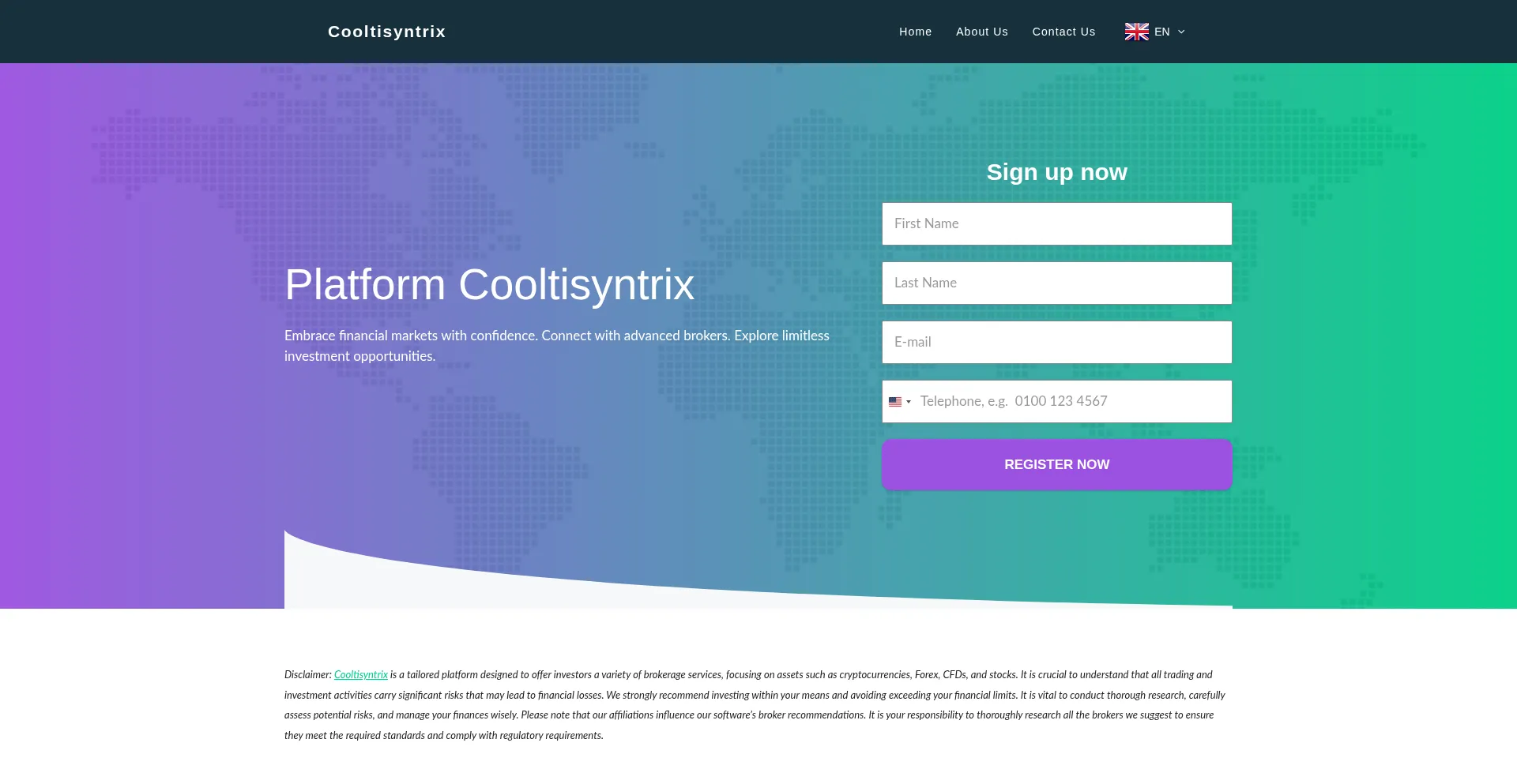 Website screenshot of Cooltisyntrix.net