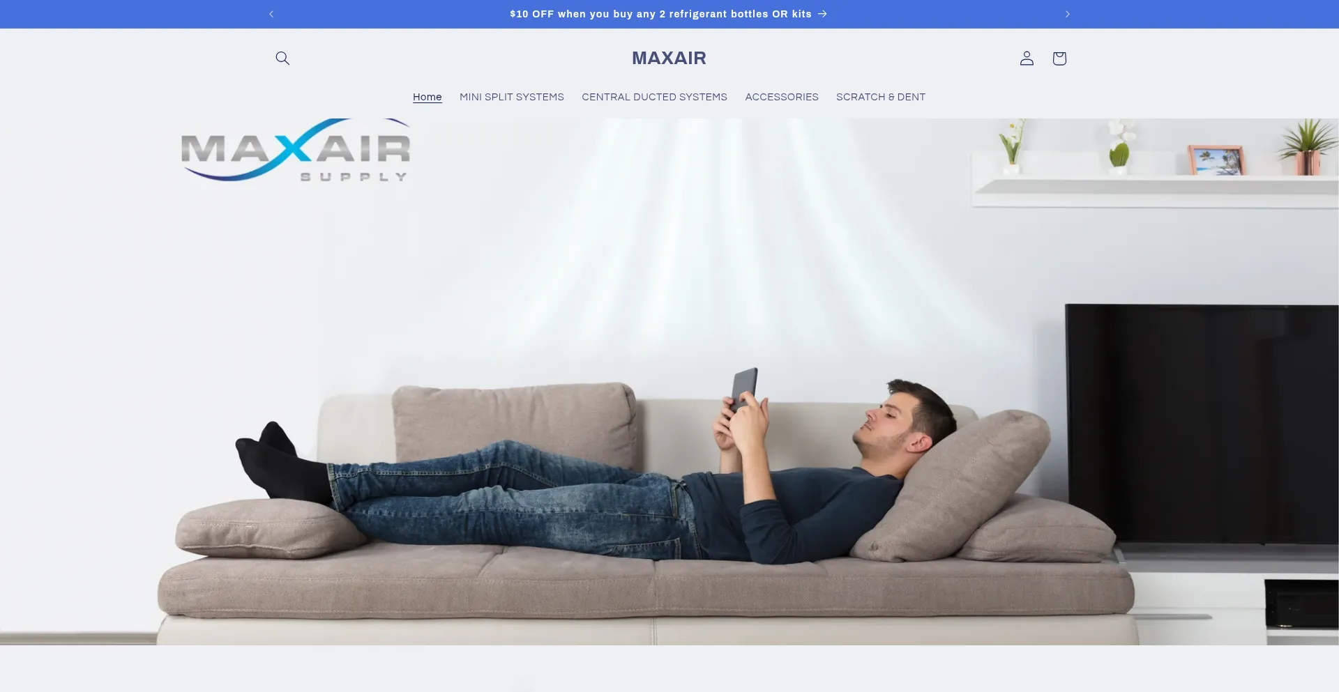 Website screenshot of Coolwithmaxair.com