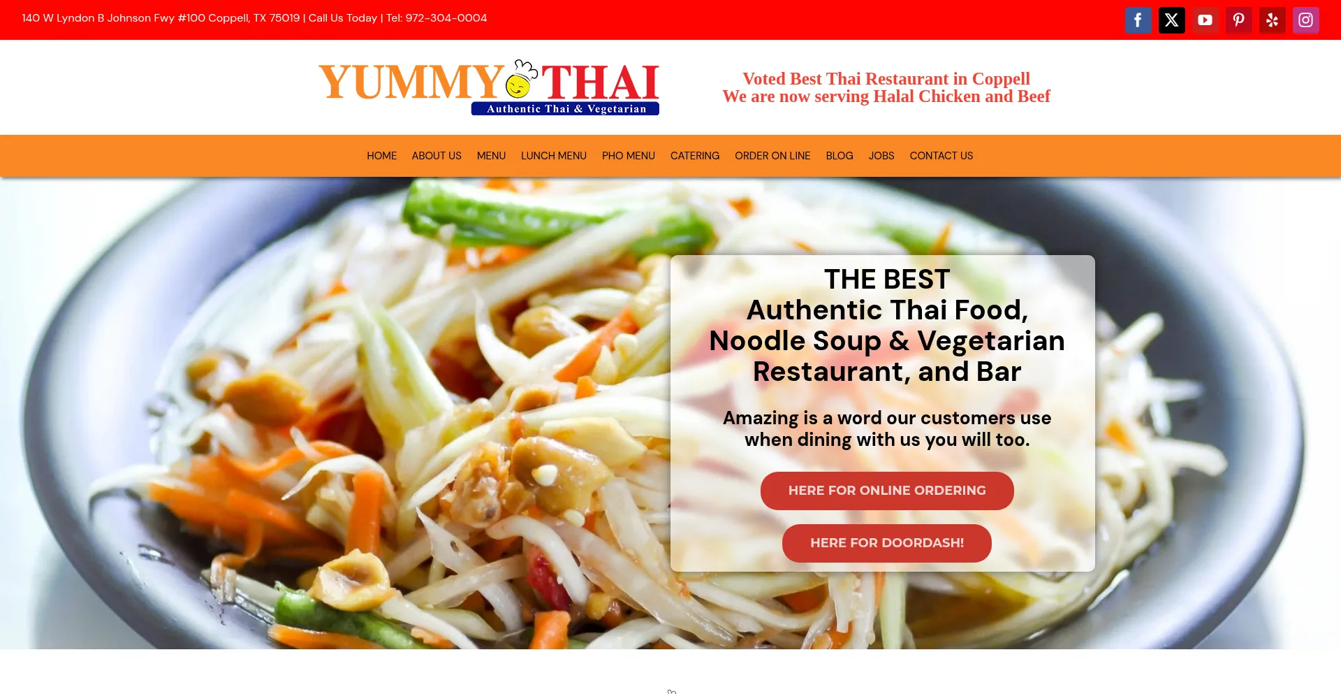 Coppellyummythai.com Screenshot