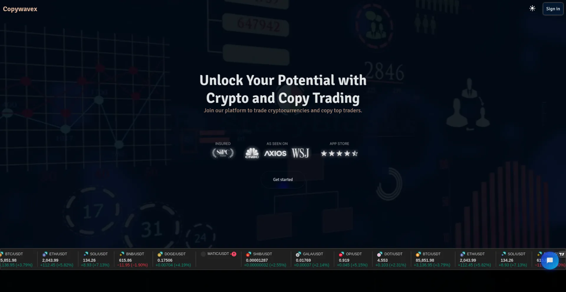 Website screenshot of Copywavex.com