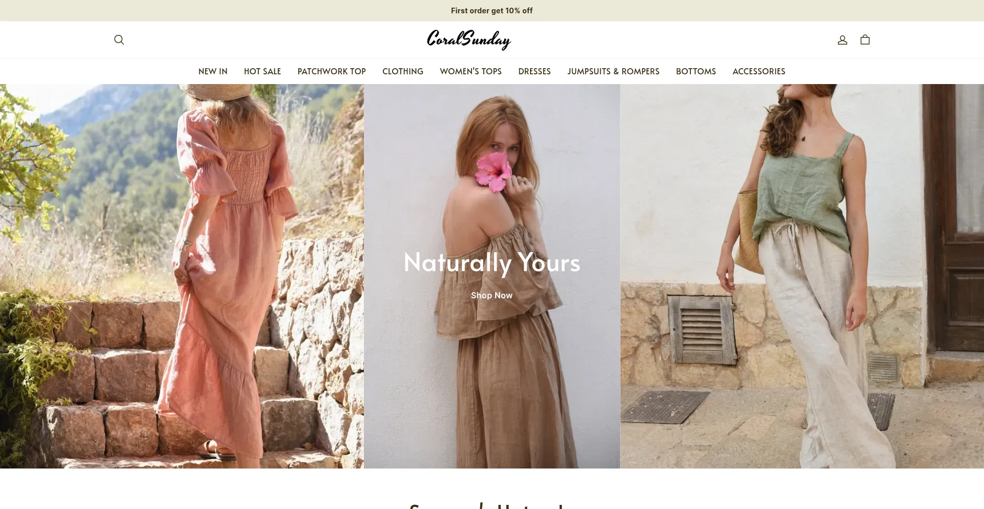 Website screenshot of Coralsunday.com