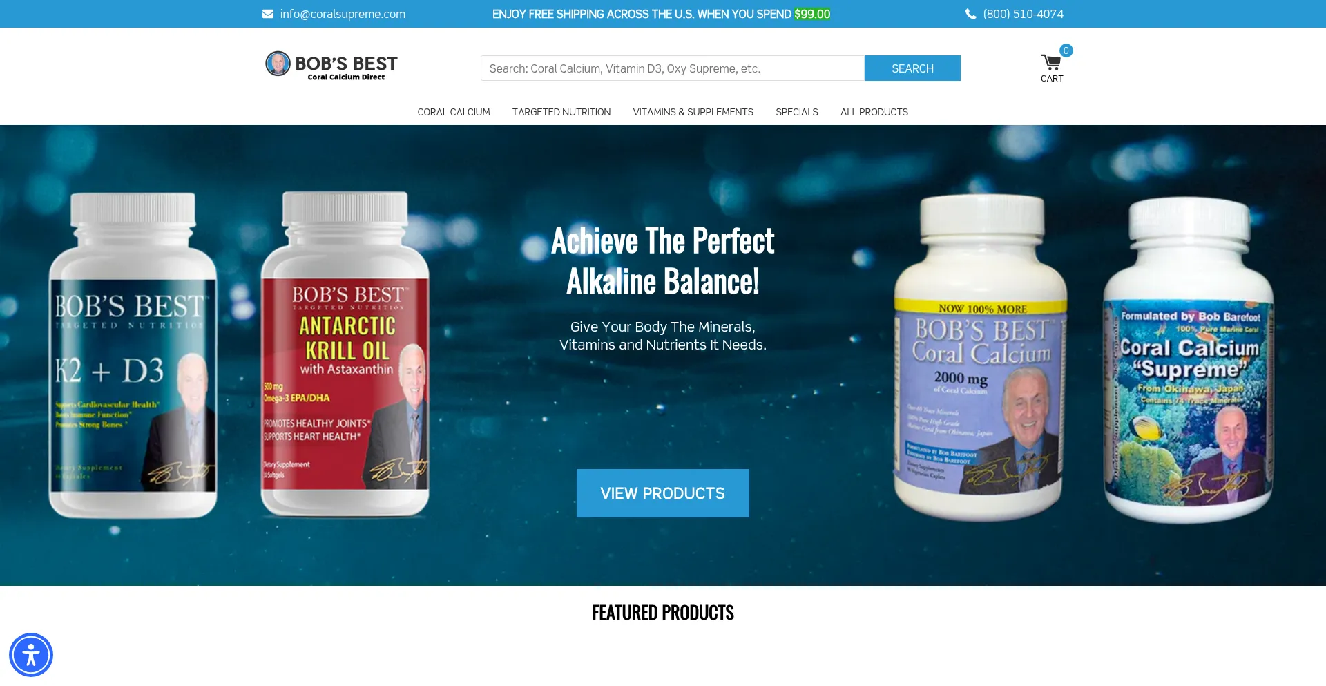 Website screenshot of Coralsupreme.com